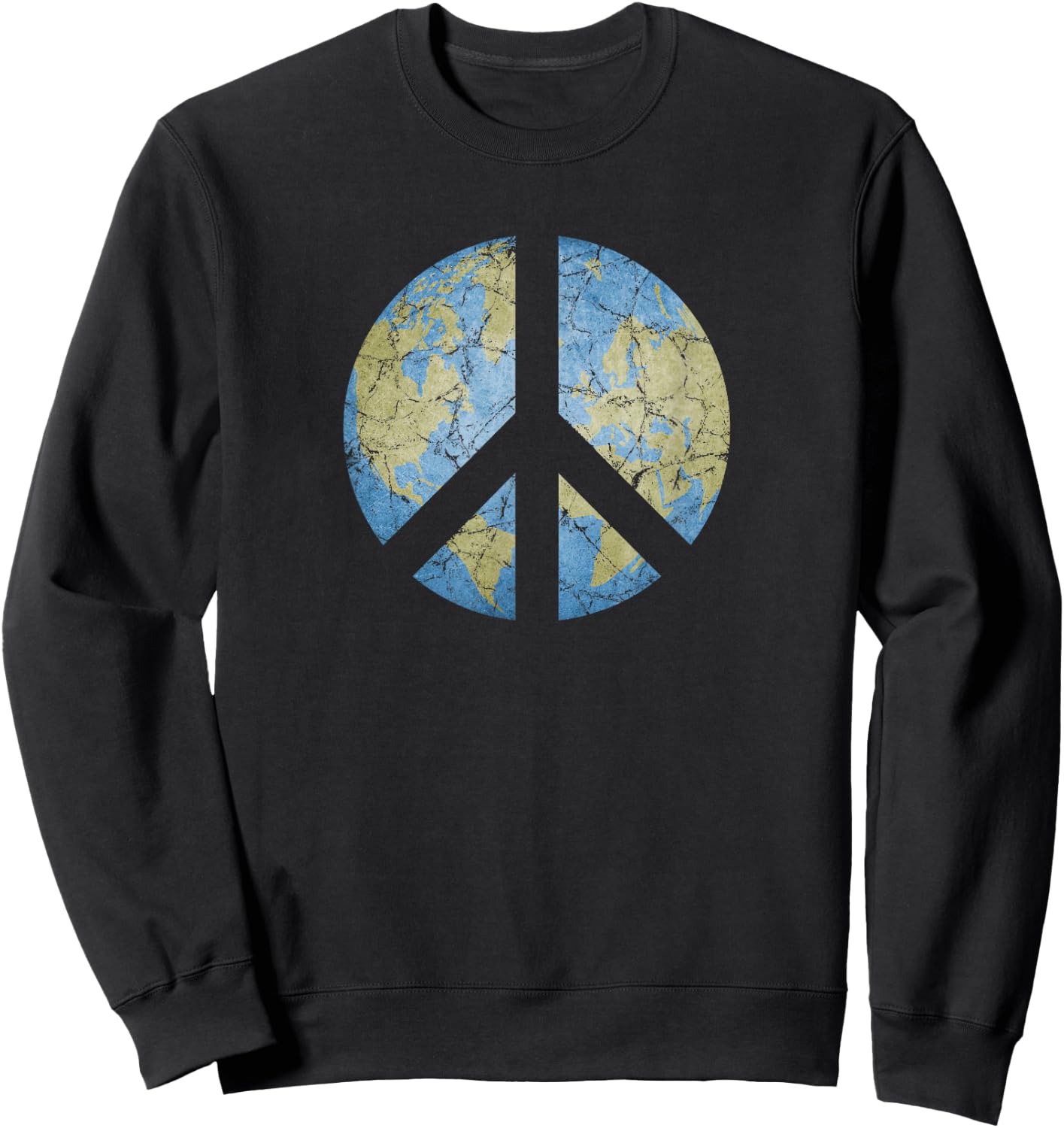 Vintage Peace On Earth World Peace Sweatshirt - Sweatshirt | Black