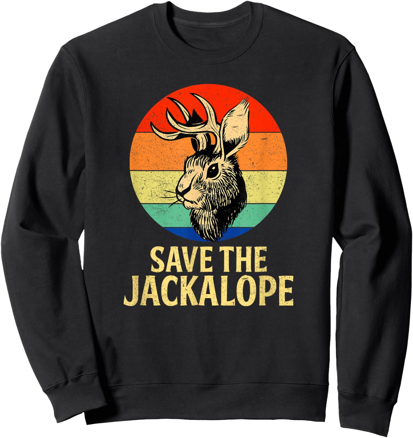 Save The Jackalope, Vintage Retro Camping Lover Jackalope Sweatshirt - Sweatshirt | Black
