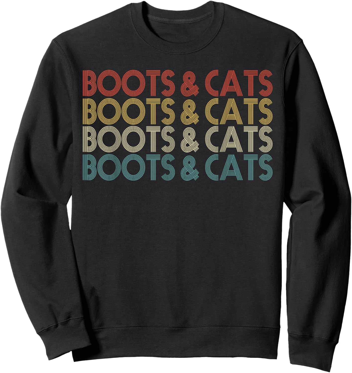 Boots and Cats Funny House & Techno DJ Sweatshirt - Sweatshirt | Black