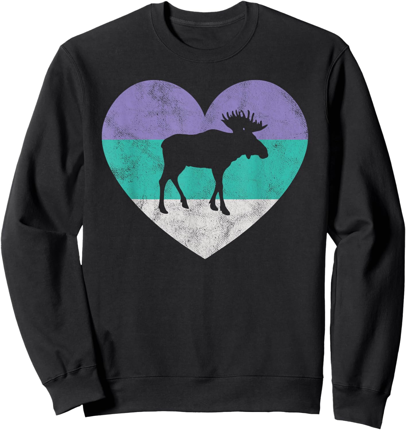 Moose Gift Shirt & Girls Retro Cute Sweatshirt - Sweatshirt | Black
