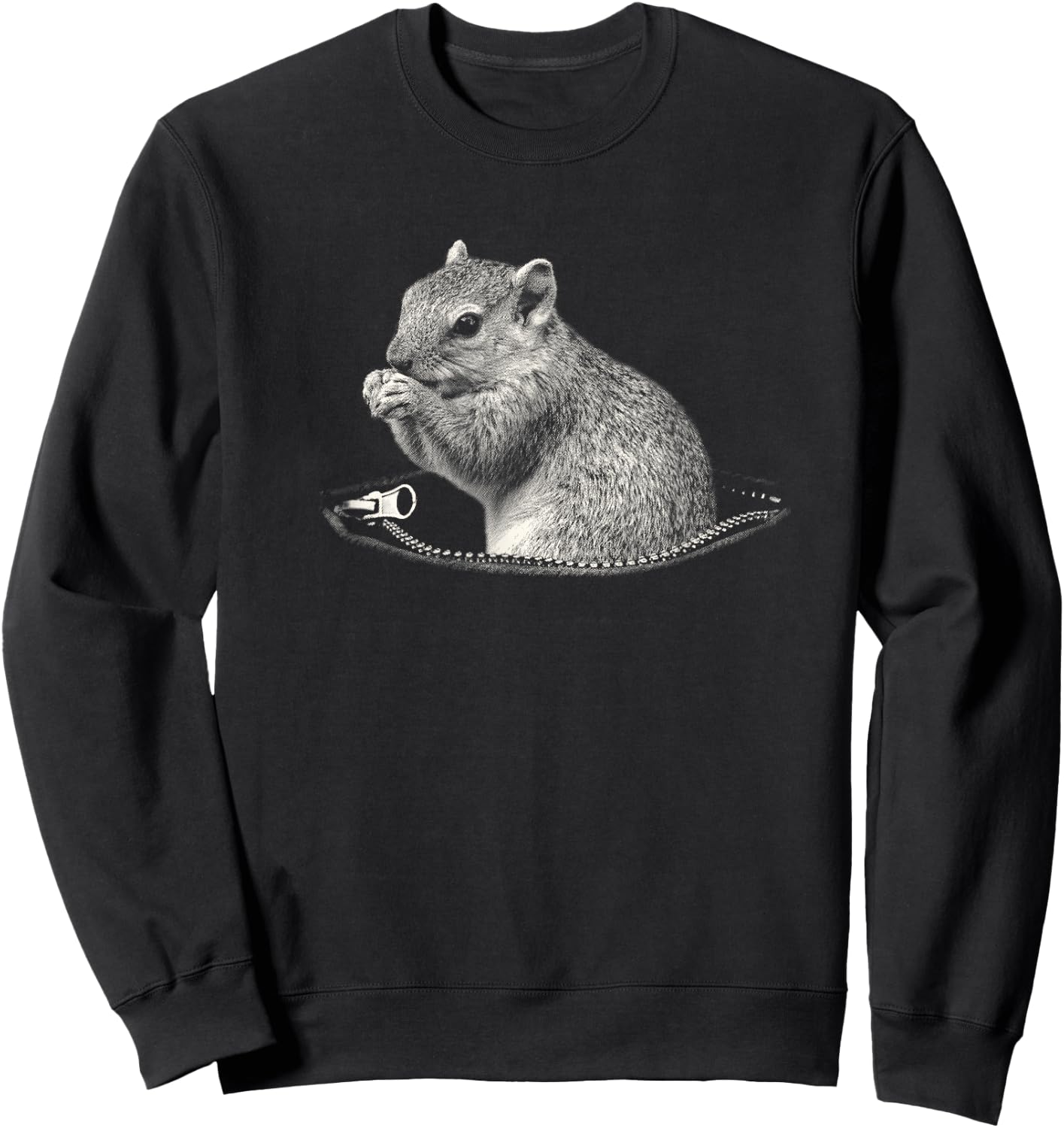 Squirrel in Pet Pouch Sweatshirt - Sweatshirt | Black