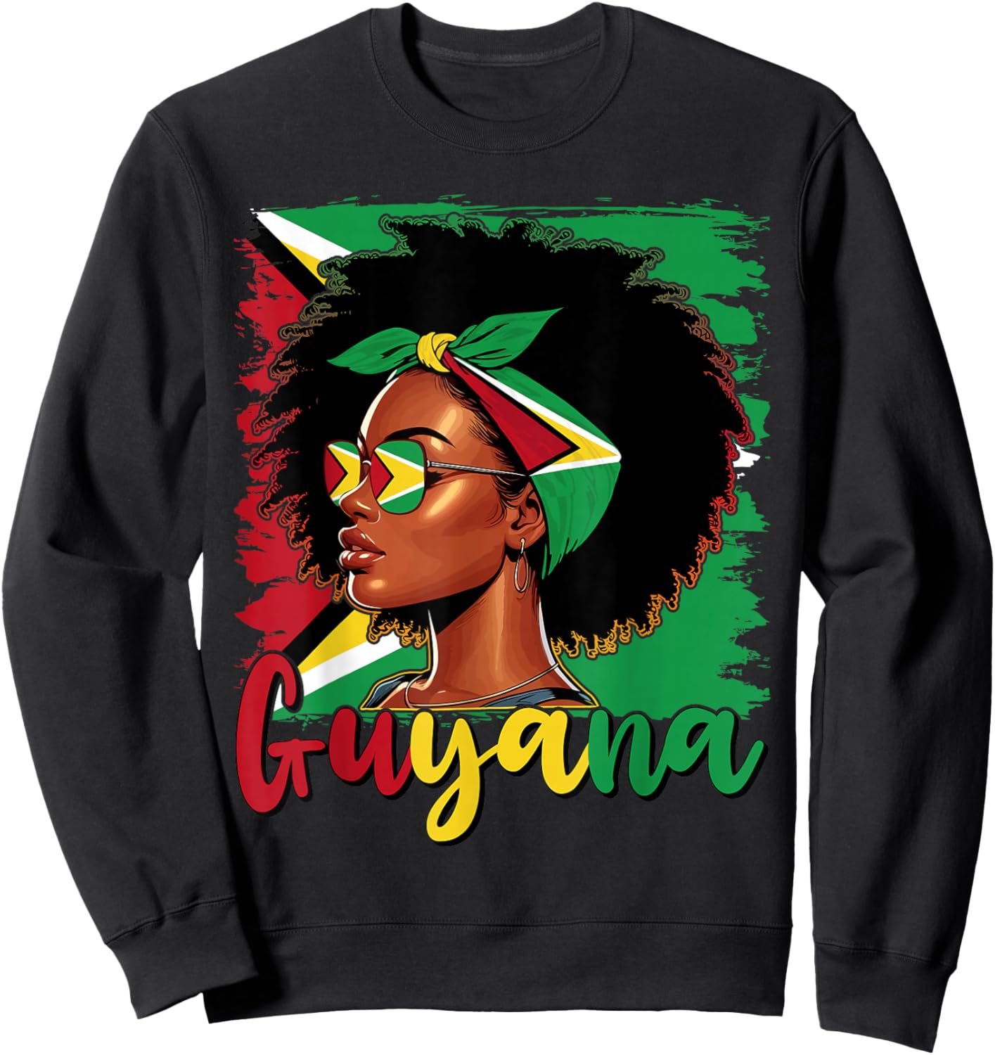 Guyanese Girl Guyana Flag Proud Guyanese Women Sweatshirt - Sweatshirt | Black