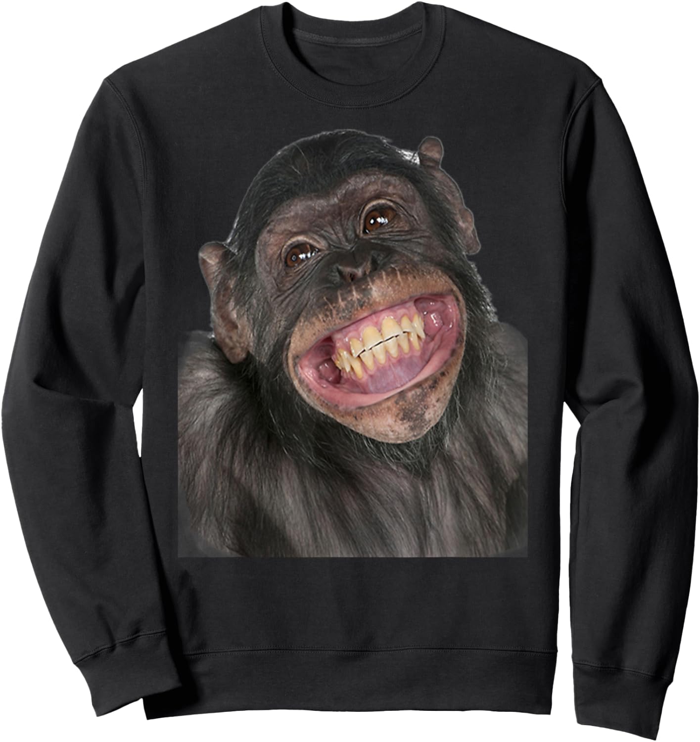 Smiling Monkey Funny Abe Sweatshirt - Sweatshirt | Black