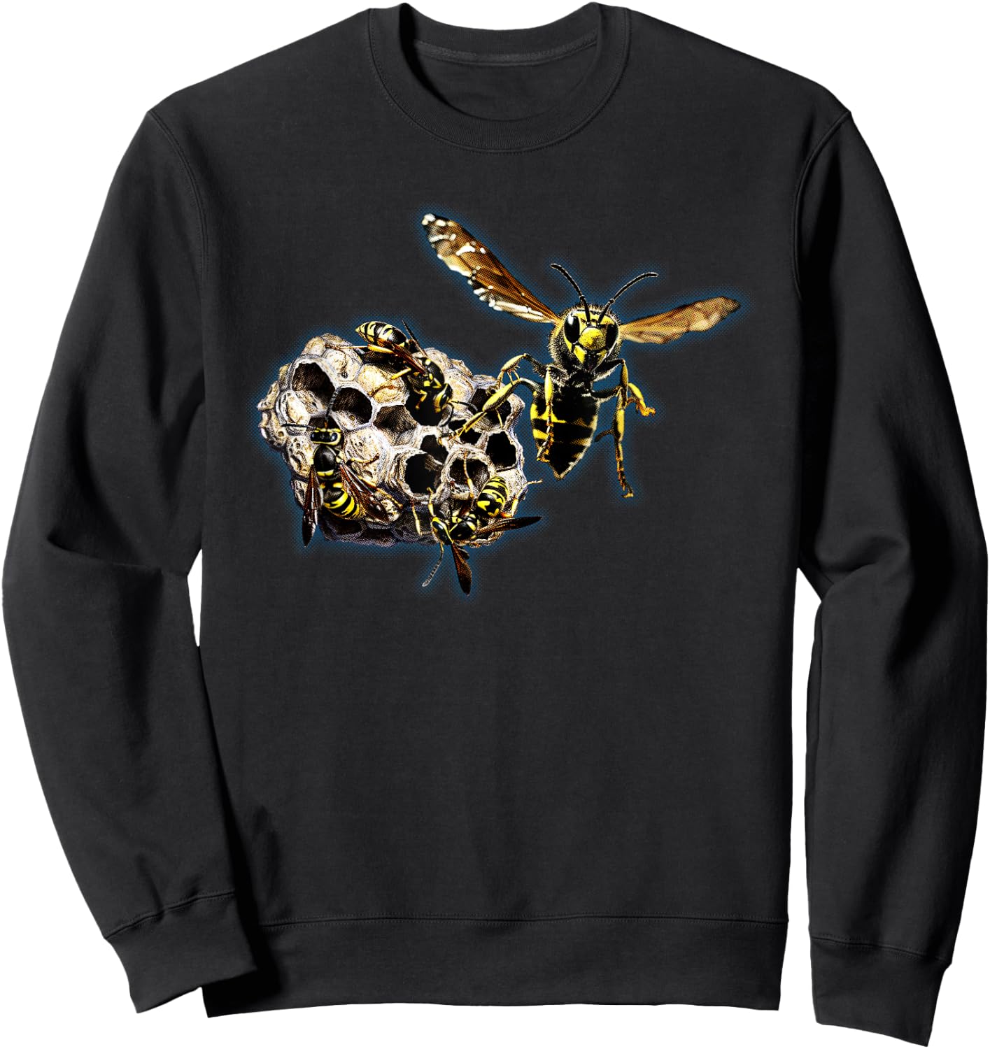 Wasp Hive nature lover insect wasps bees nest graphic art Sweatshirt - Sweatshirt | Black