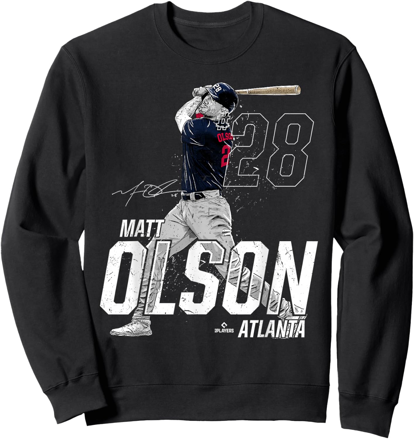 Dynamic Pose Matt Olson Atlanta Baseball MLBPA Sweatshirt - Sweatshirt | Black