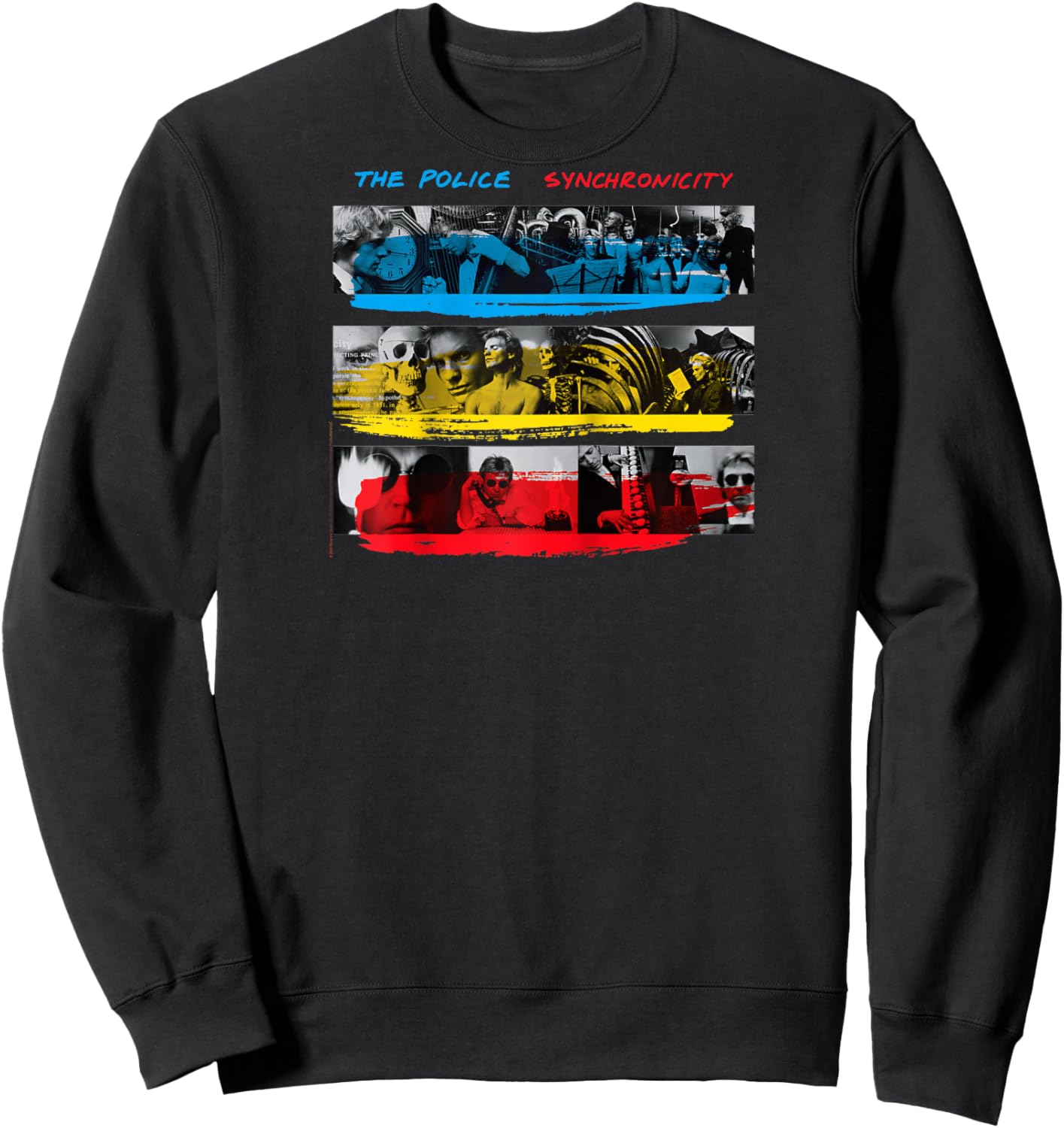 Official The Police Synchronicity resized Raglan Baseball Sweatshirt - Sweatshirt | Black