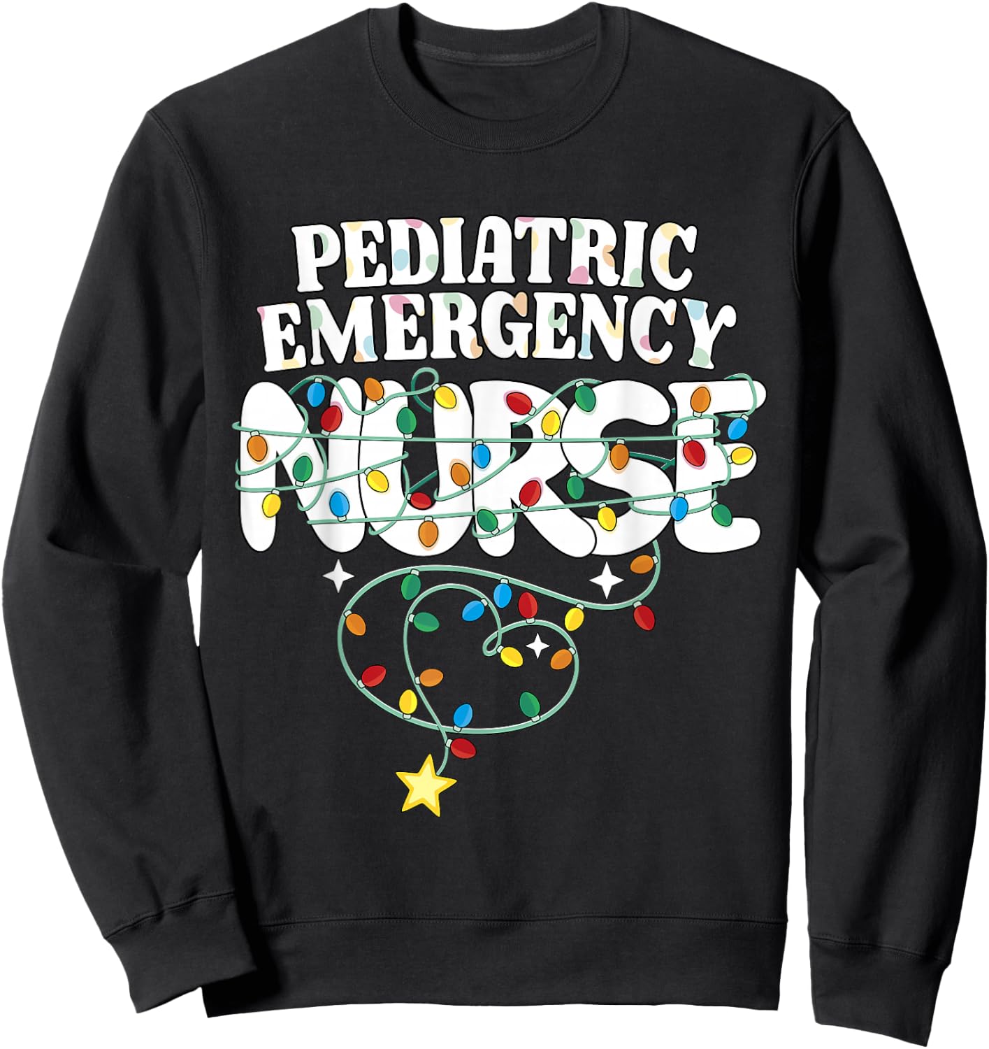 Pediatric Emergency Nurse Christmas Peds ER Nursing NP Squad Sweatshirt - Sweatshirt | Black