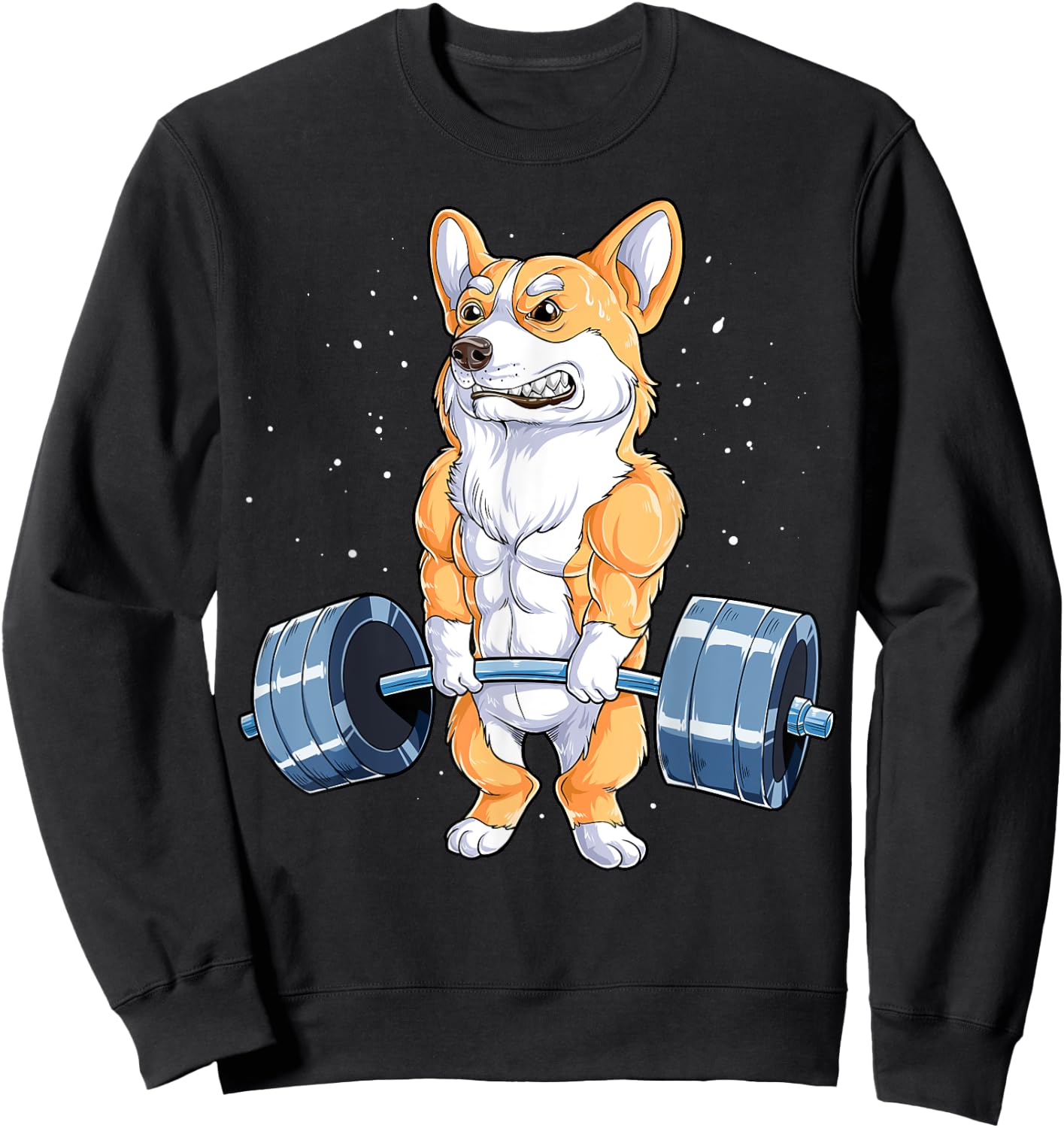 Corgi Weightlifting Funny Deadlift Men Fitness Gym Workout Sweatshirt - Sweatshirt | Black