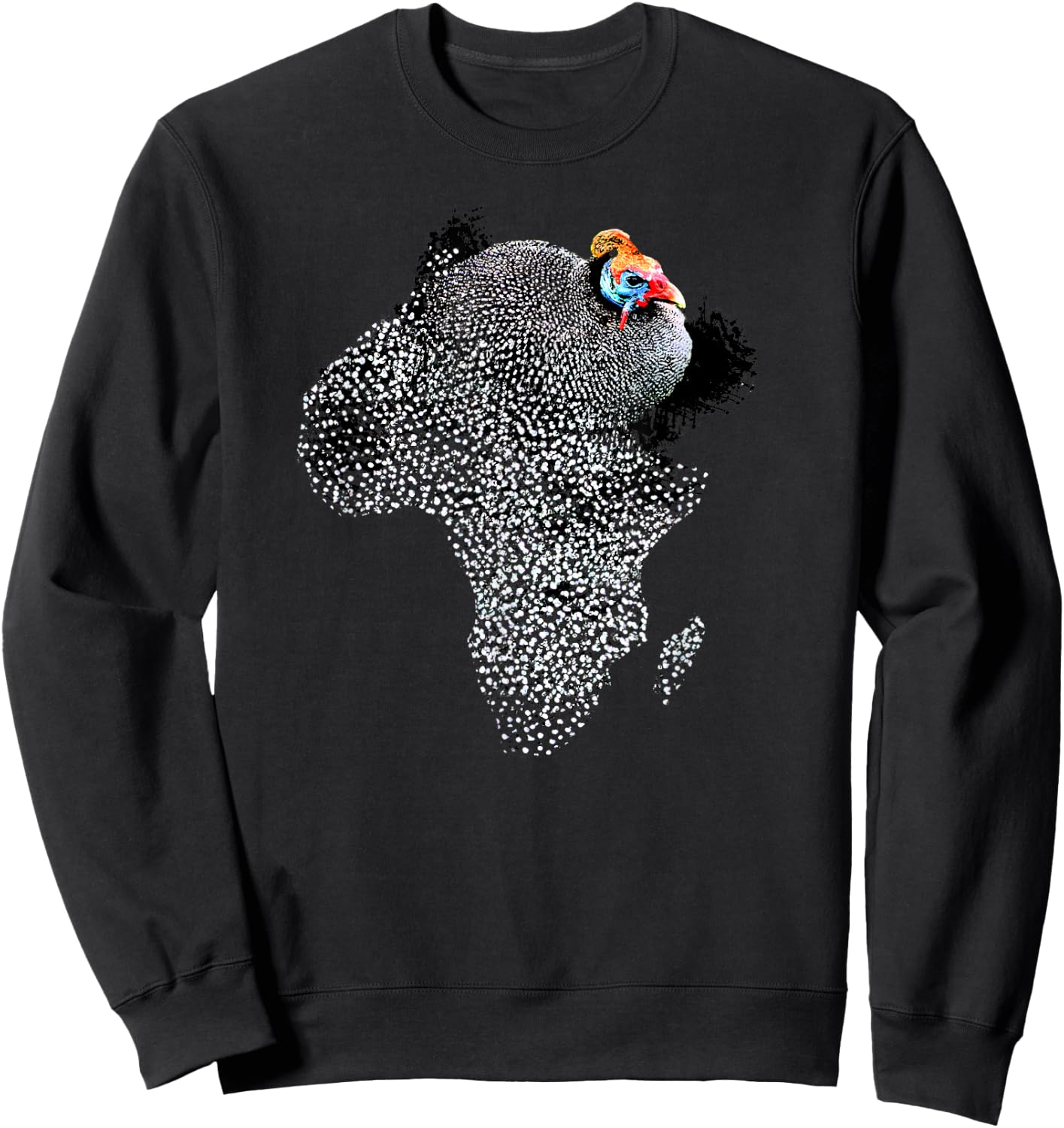 Cute Bird Shirt, Guinea Fowl T Shirt Sweatshirt - Sweatshirt | Black