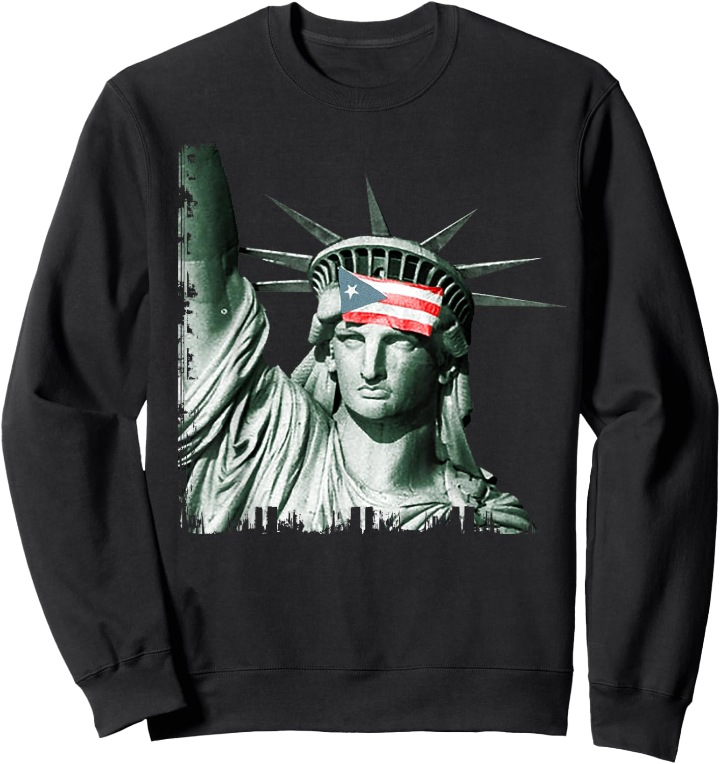 Puerto Rico Resiste Statue of Liberty Puerto Rican Flag Sweatshirt - Sweatshirt | Black