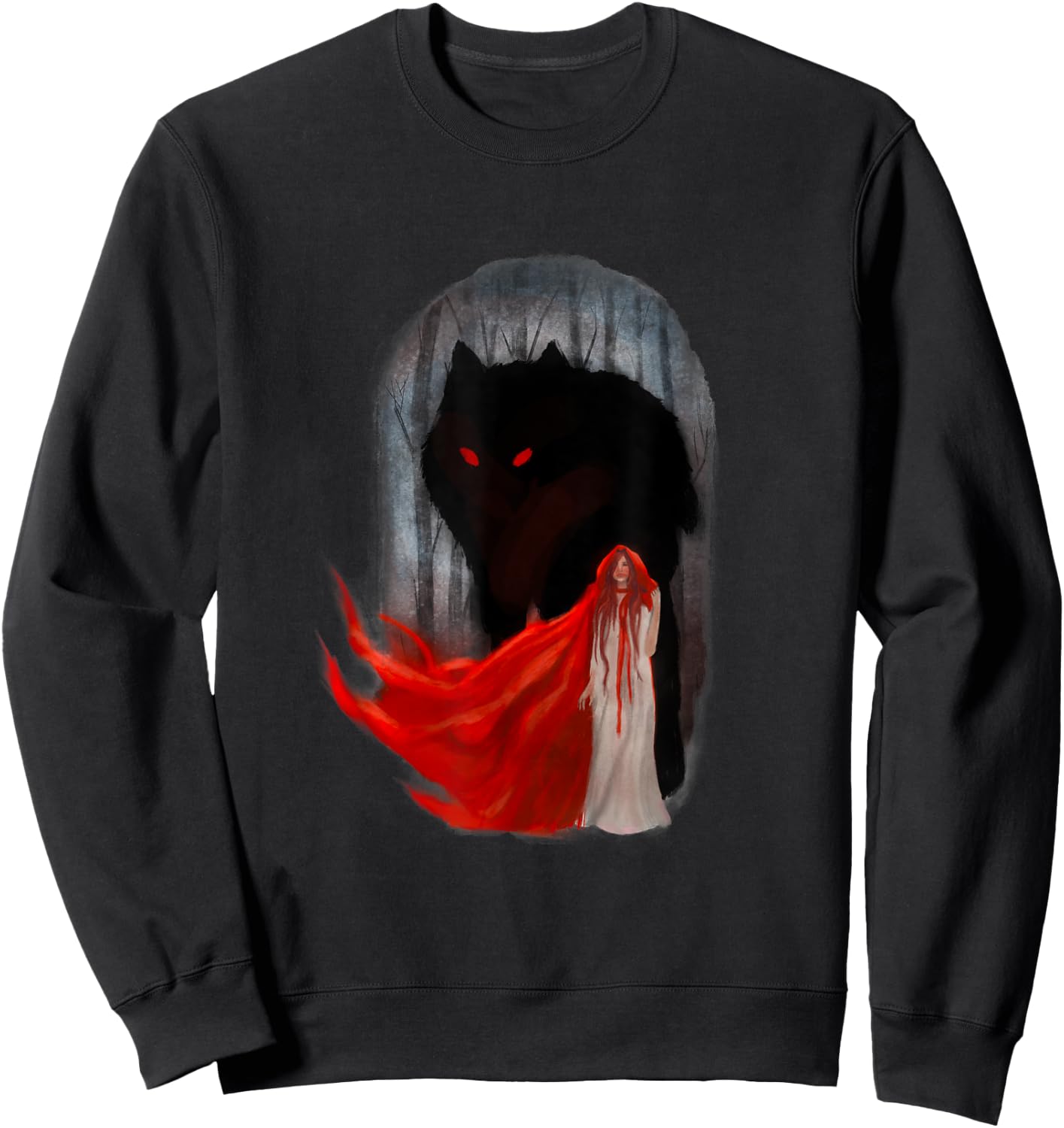Big Wolf & Riding Hood Fairy Tale Sweatshirt - Sweatshirt | Black
