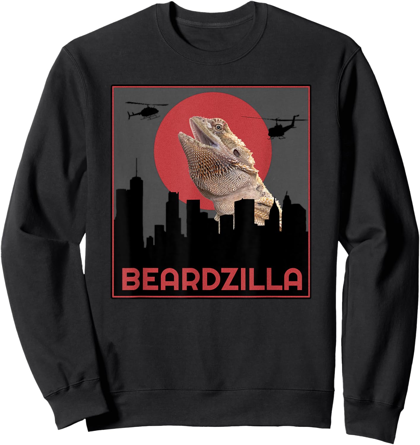 Beardzilla Bearded Dragon Funny Sweatshirt - Sweatshirt | Black