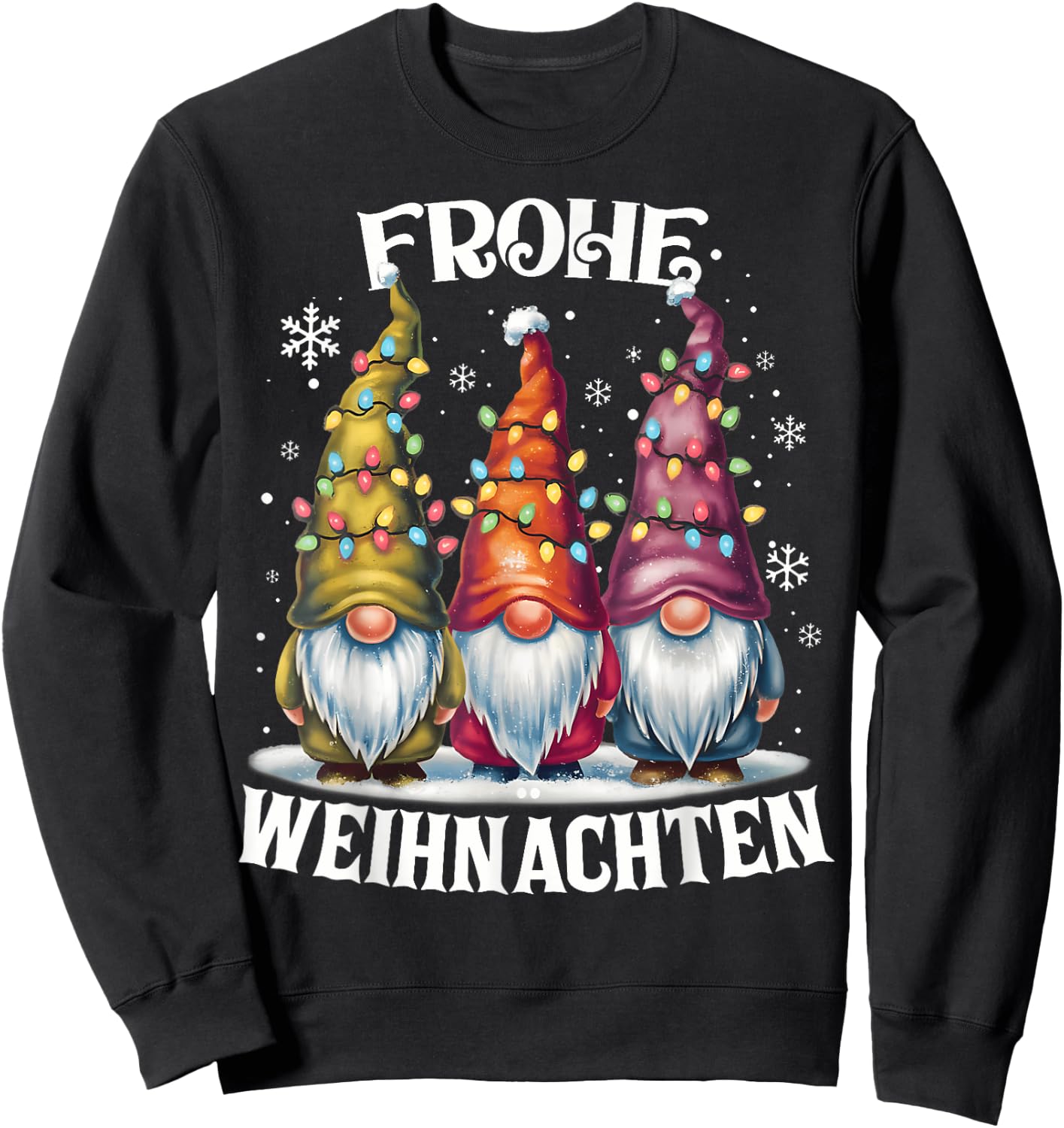 Frohe Weihnachten German Gnome Christmas Decorations Germany Sweatshirt - Sweatshirt | Black