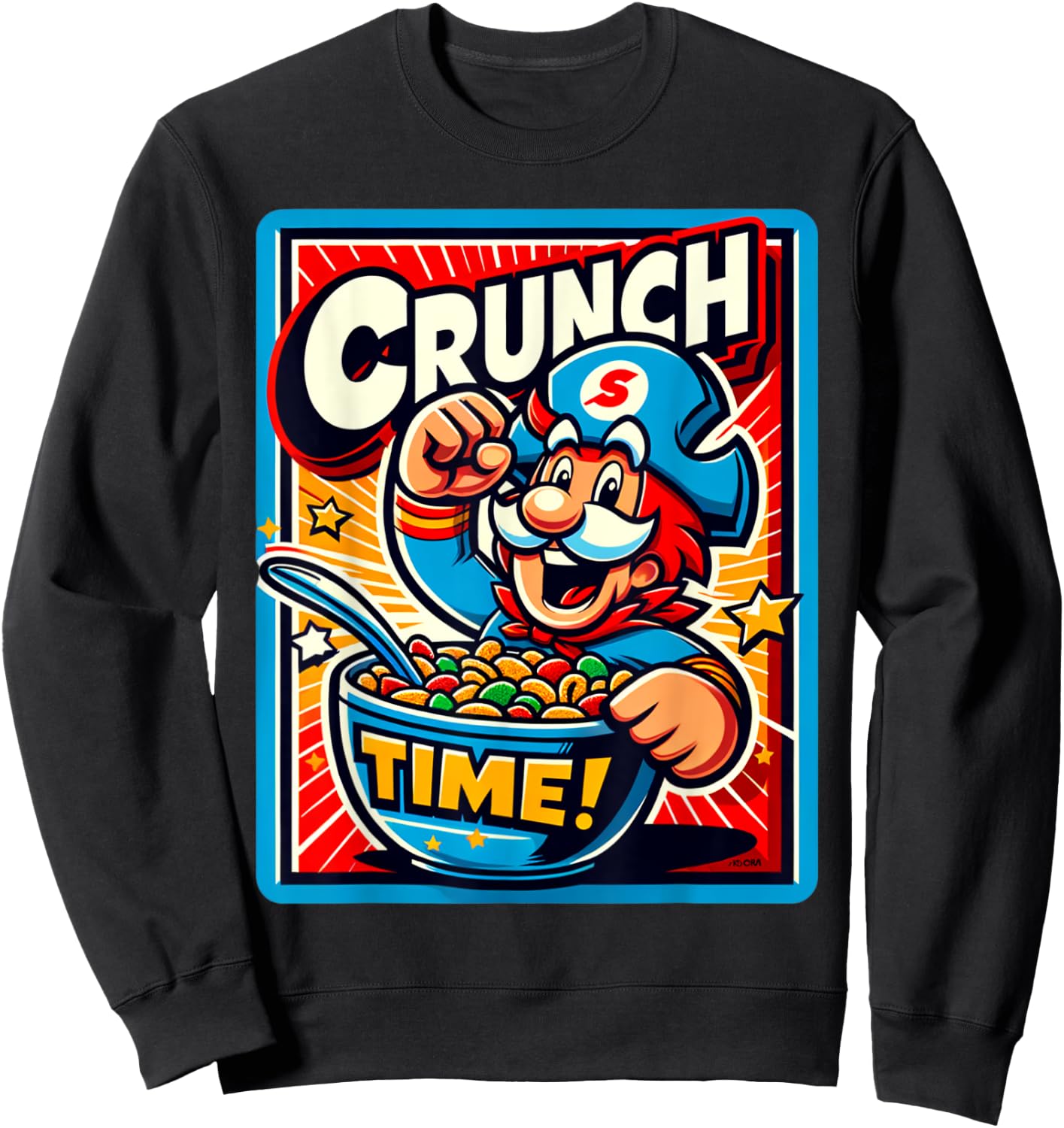 Vintage Retro Funny Quote Cereal Bowl Sweatshirt - Sweatshirt | Black