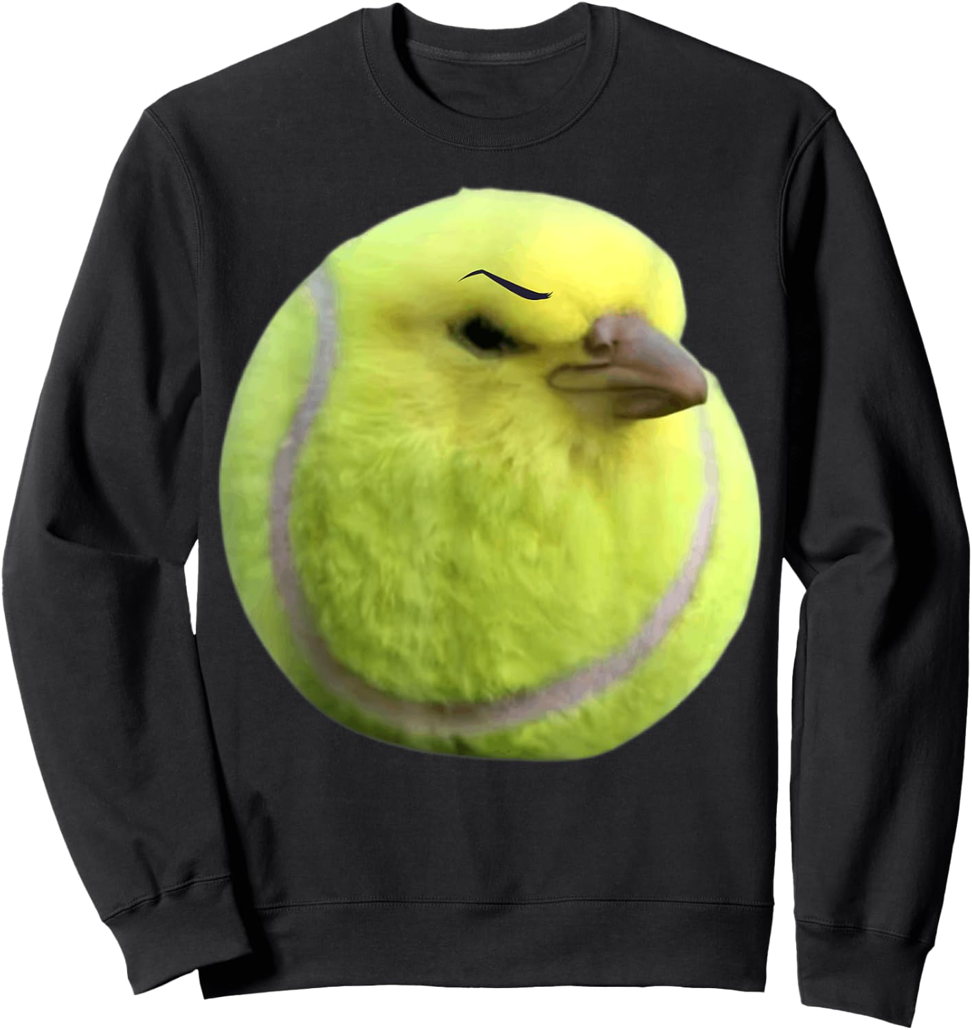 Tennis Bird Ball Meme Funny Memes Internet Memes Brainrot Sweatshirt - Sweatshirt | Black