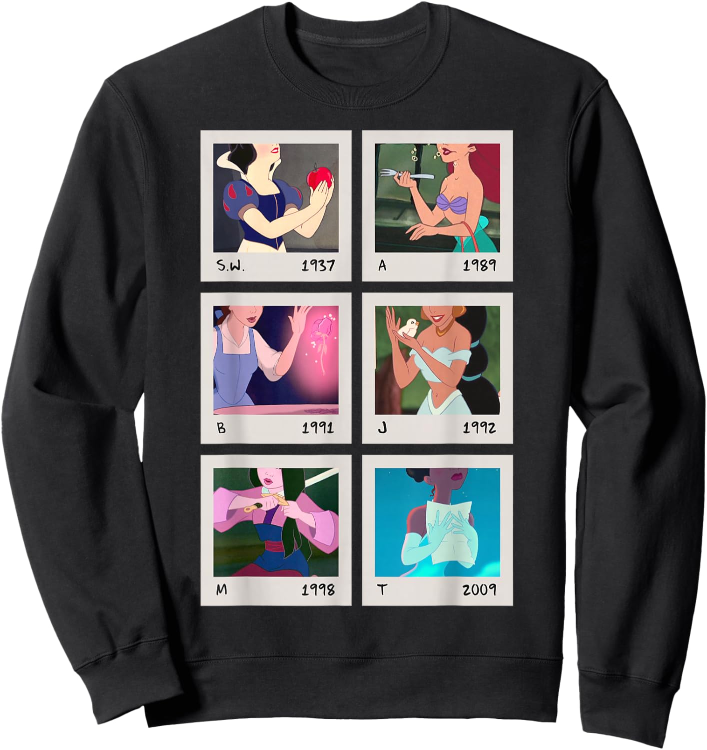 Disney Princess Polaroid Photo Grid Small Sweatshirt - Sweatshirt | Black
