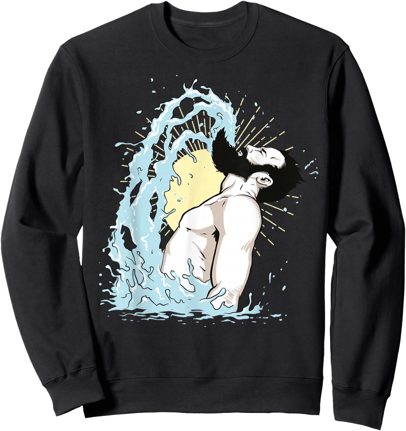 Beard Flip Funny Men Sweatshirt - Sweatshirt | Black