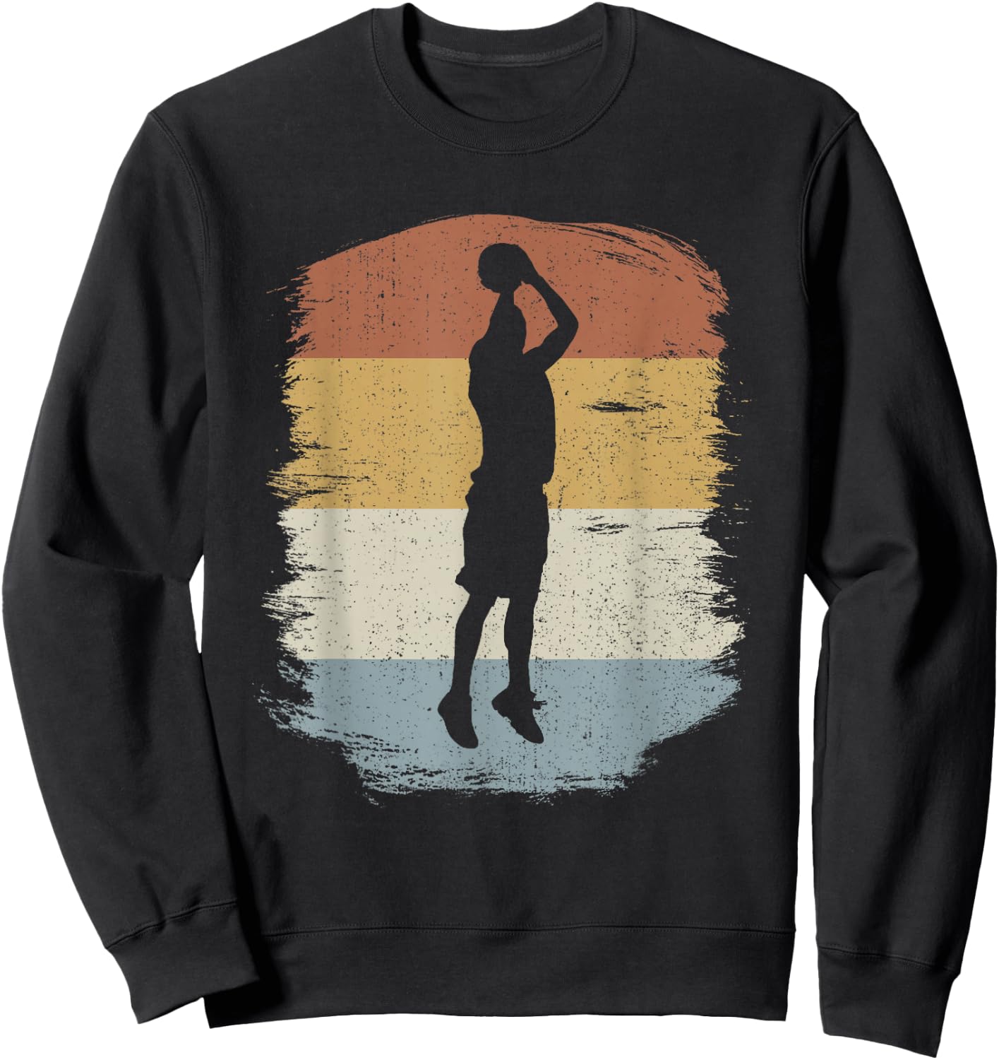 Retro Basketball Jumpshot Baller - Vintage Basketball Sweatshirt - Sweatshirt | Black