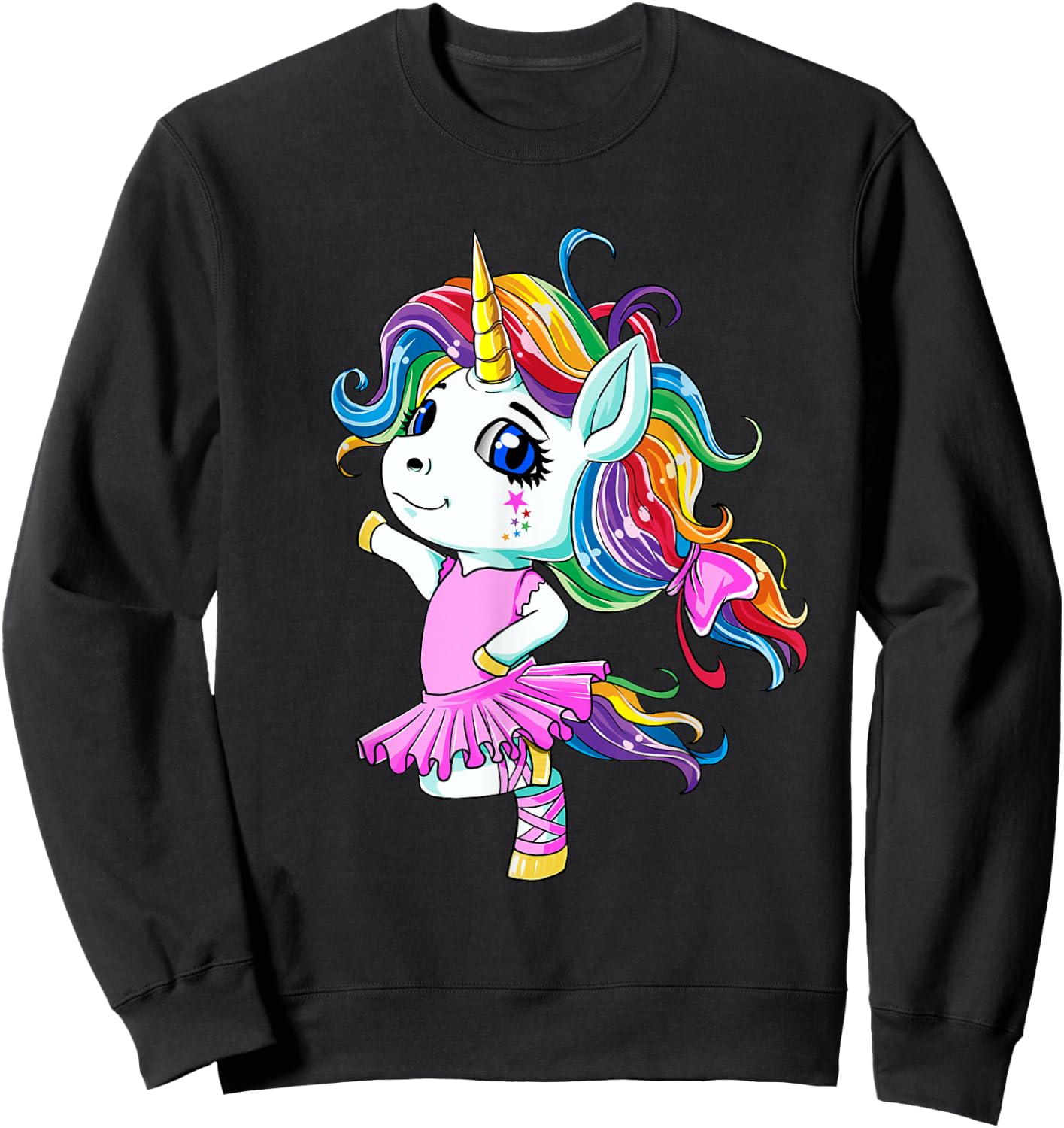 Rainbow Ballet Dancer Unicorn Sweatshirt - Sweatshirt | Black