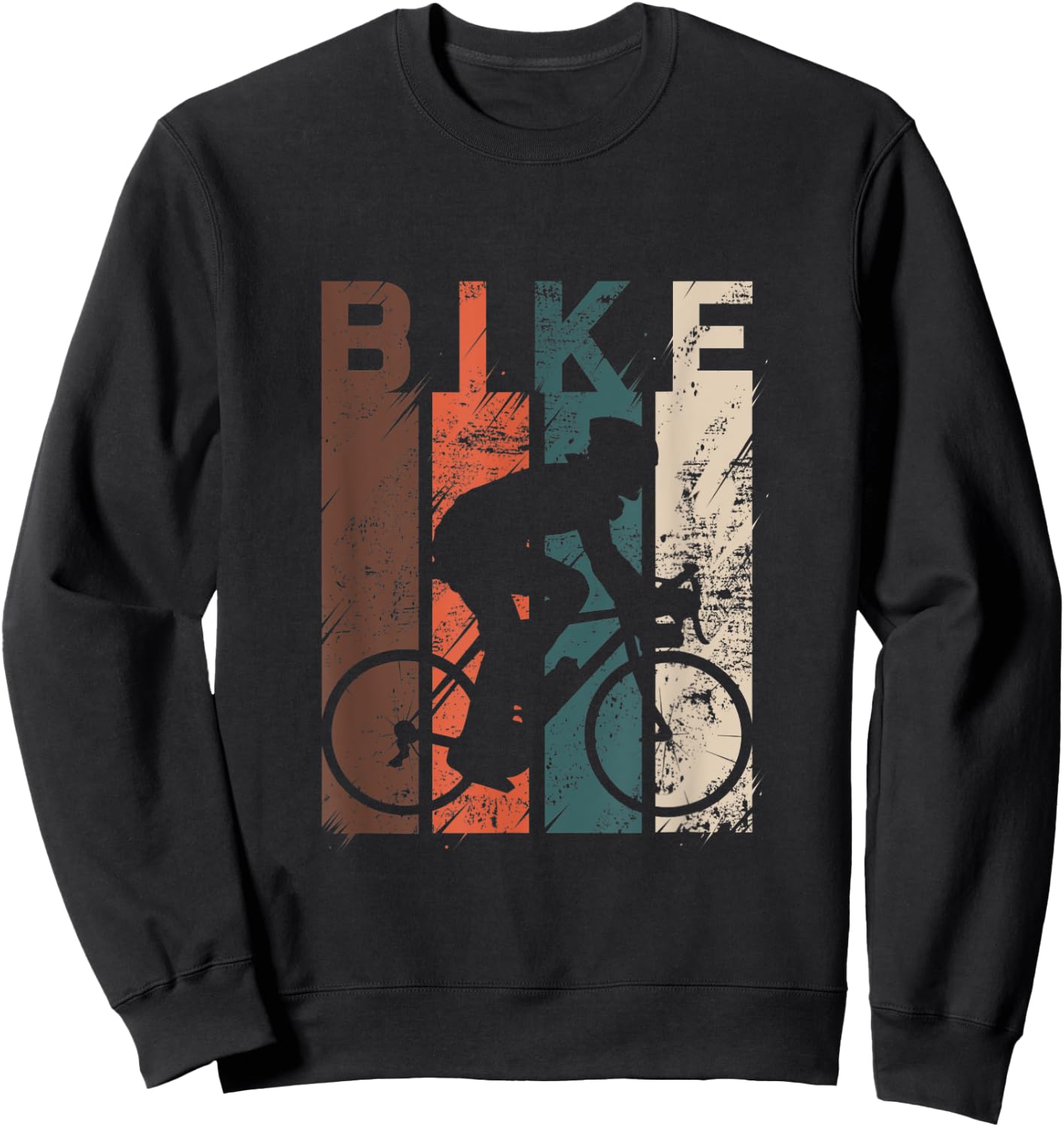 Mountain Bike Tour Cycling Lover Bicycle Rider Vintage Sweatshirt - Sweatshirt | Black
