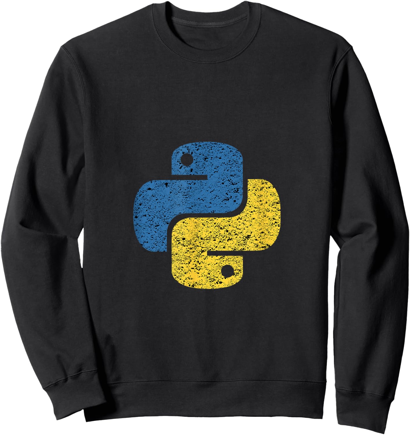 Python Coder SciPy NumPy Distressed Python Logo for Engineers Sweatshirt - Sweatshirt | Black