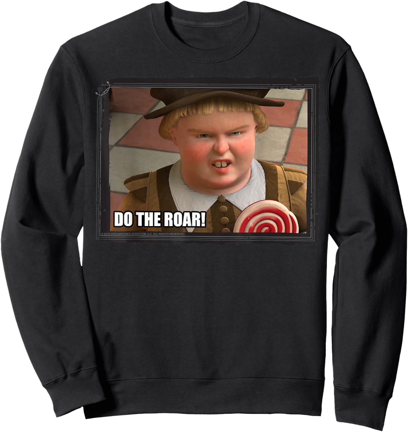 Shrek Do The Roar Meme Framed Poster Sweatshirt - Sweatshirt | Black
