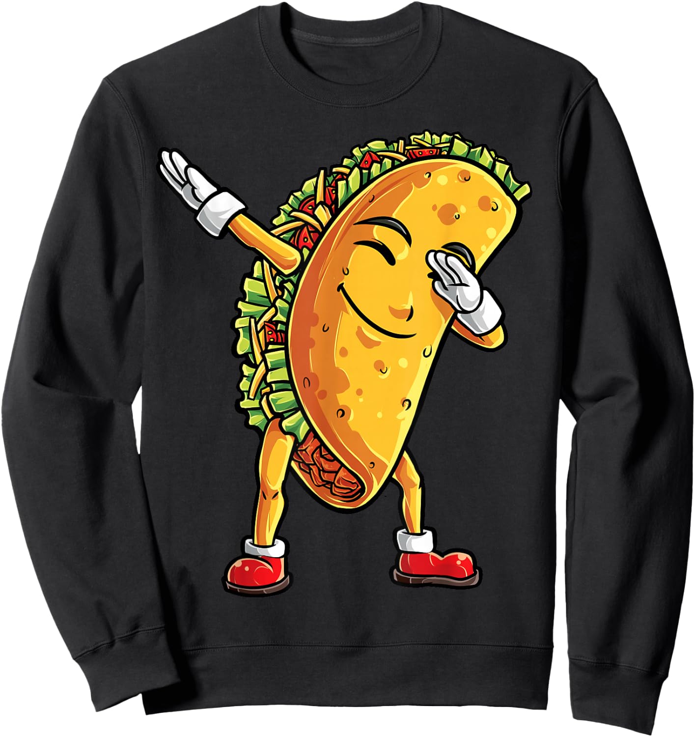 Dabbing Taco Cinco de Mayo Funny Boys Men Mexican Food Dab Sweatshirt - Sweatshirt | Black