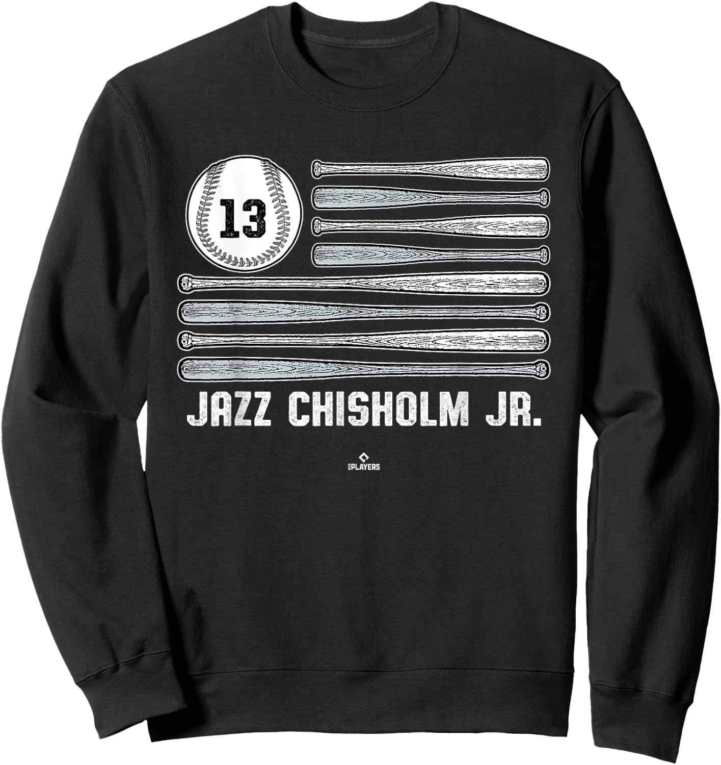 Baseball American Flag Jazz Chisholm Jr. New York Baseball Sweatshirt - Sweatshirt | Black