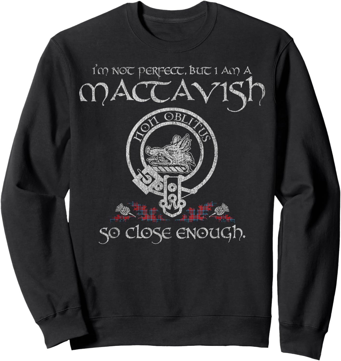 Mactavish Clan Proud Heritage Scottish Last Name Vintage Sweatshirt - Sweatshirt | Black