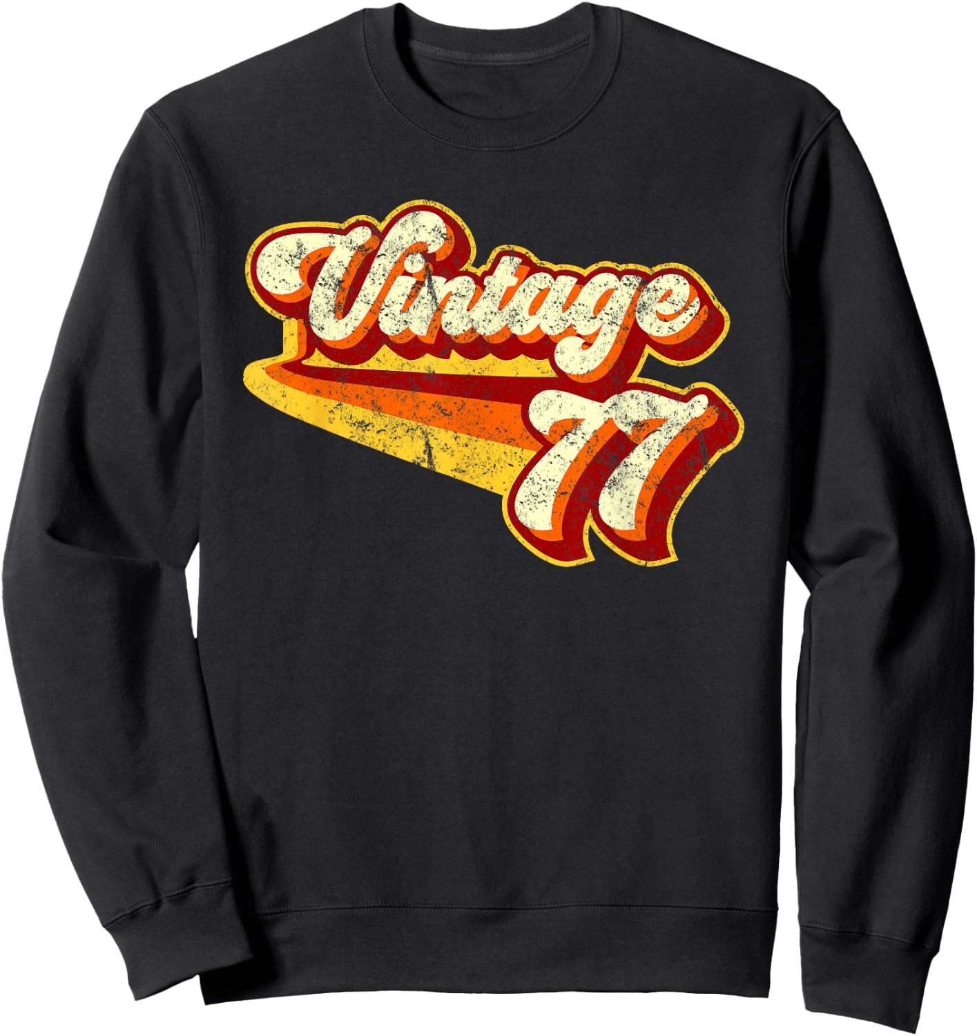 Vintage 1977 Distressed Sweatshirt - Sweatshirt | Black