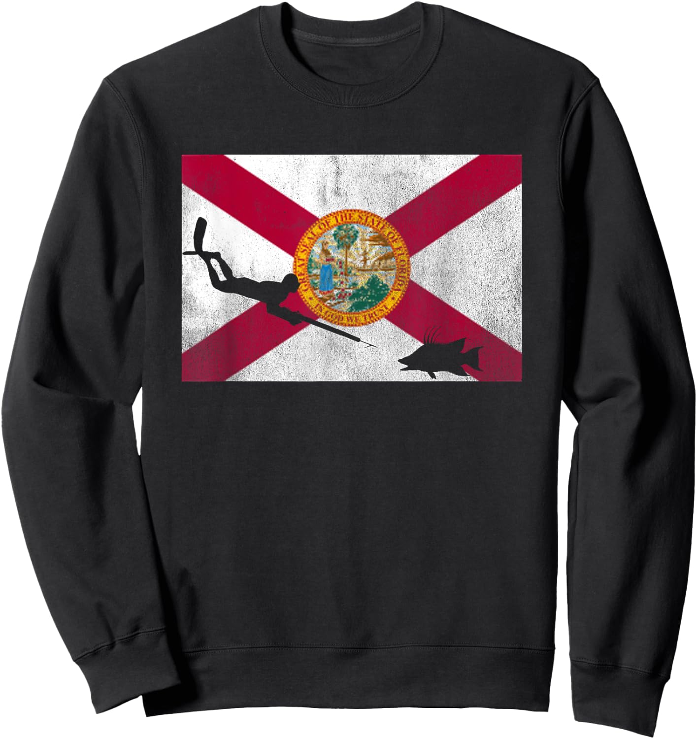 Florida Flag Spearfishing Freedive Sweatshirt - Sweatshirt | Black