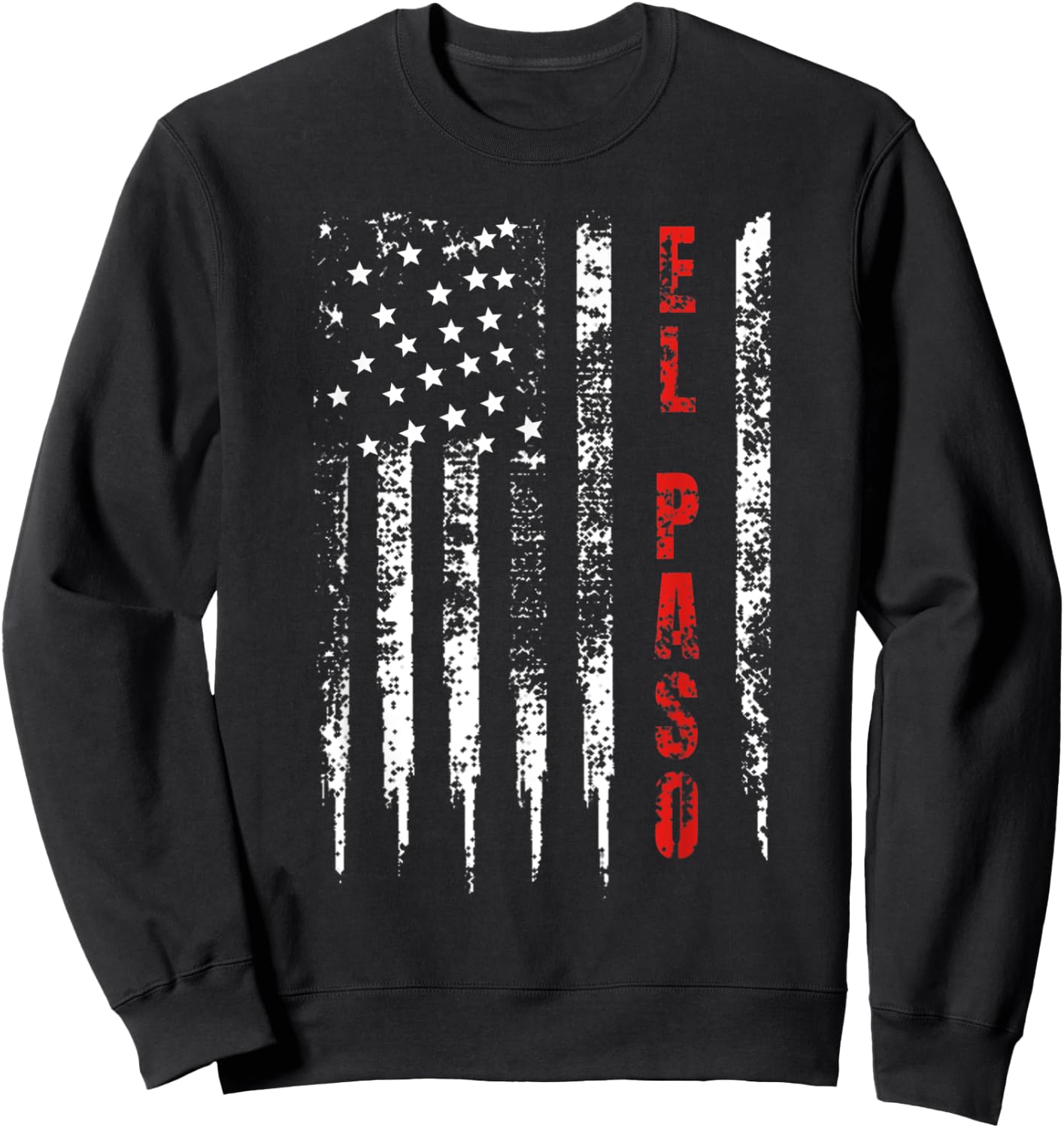 Red Line Firefighter El Paso Distressed Gift Sweatshirt - Sweatshirt | Black