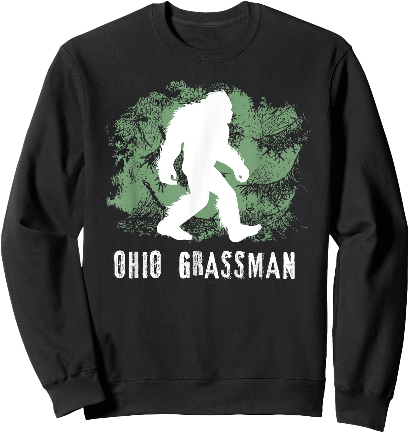 Bigfoot Grassman Cryptid Ohio Valley Park Sasquatch Sweatshirt - Sweatshirt | Black