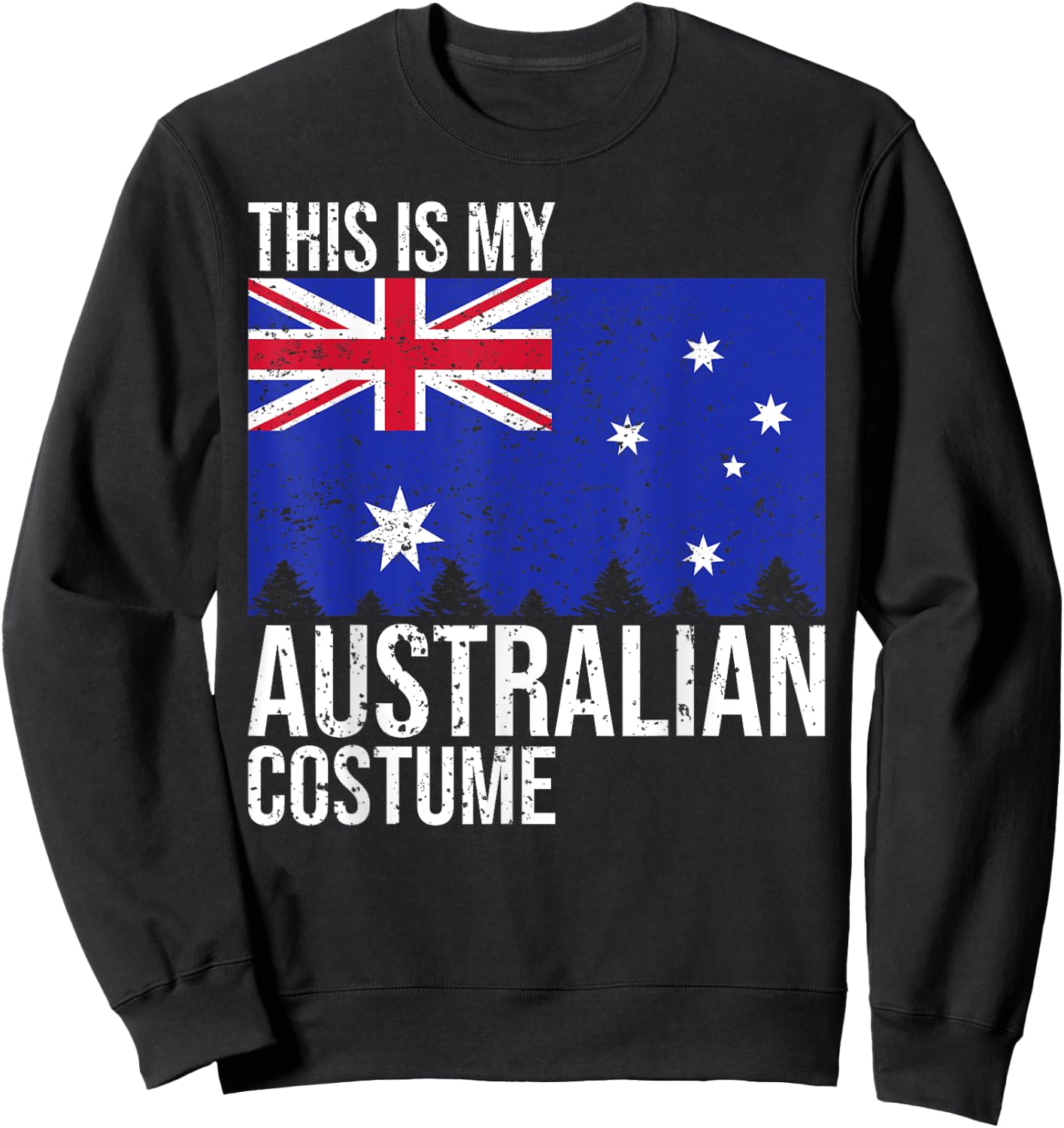 Vintage This Is My Australian Flag Costume for Halloween Sweatshirt - Sweatshirt | Black