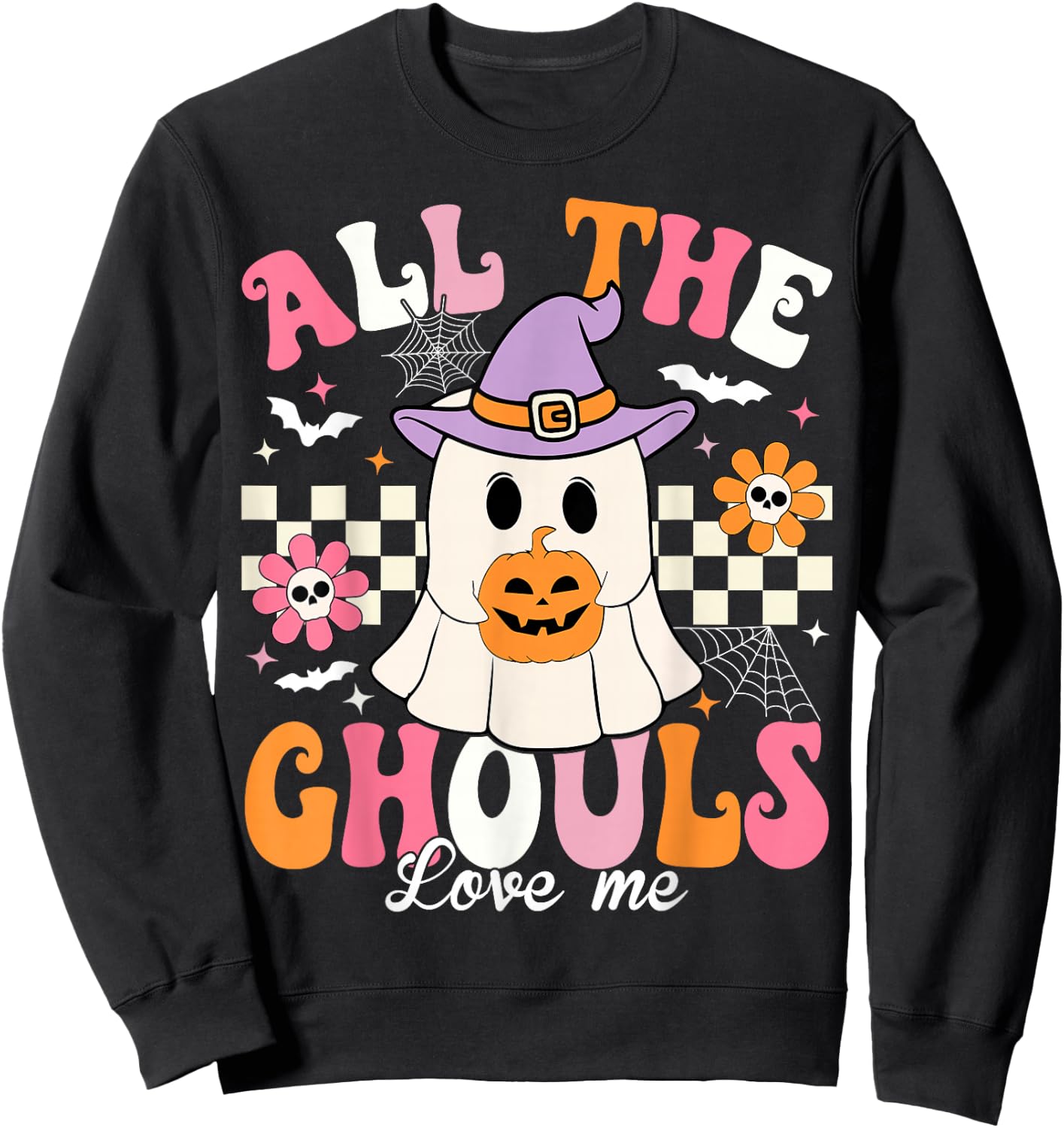 All The Ghouls Love Me Halloween Ghost Spooky Halloween Kids Sweatshirt - Sweatshirt | Black