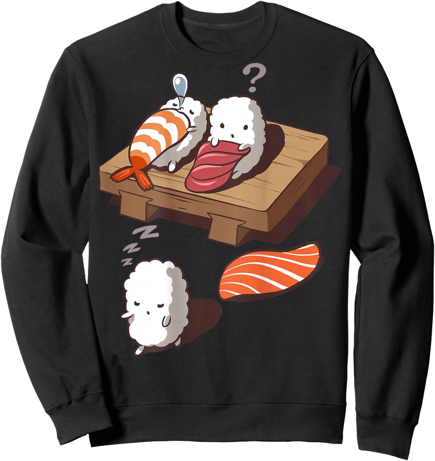 Cute and Funny Japanese Nigiri Sushi Sleepwalking Sweatshirt - Sweatshirt | Black