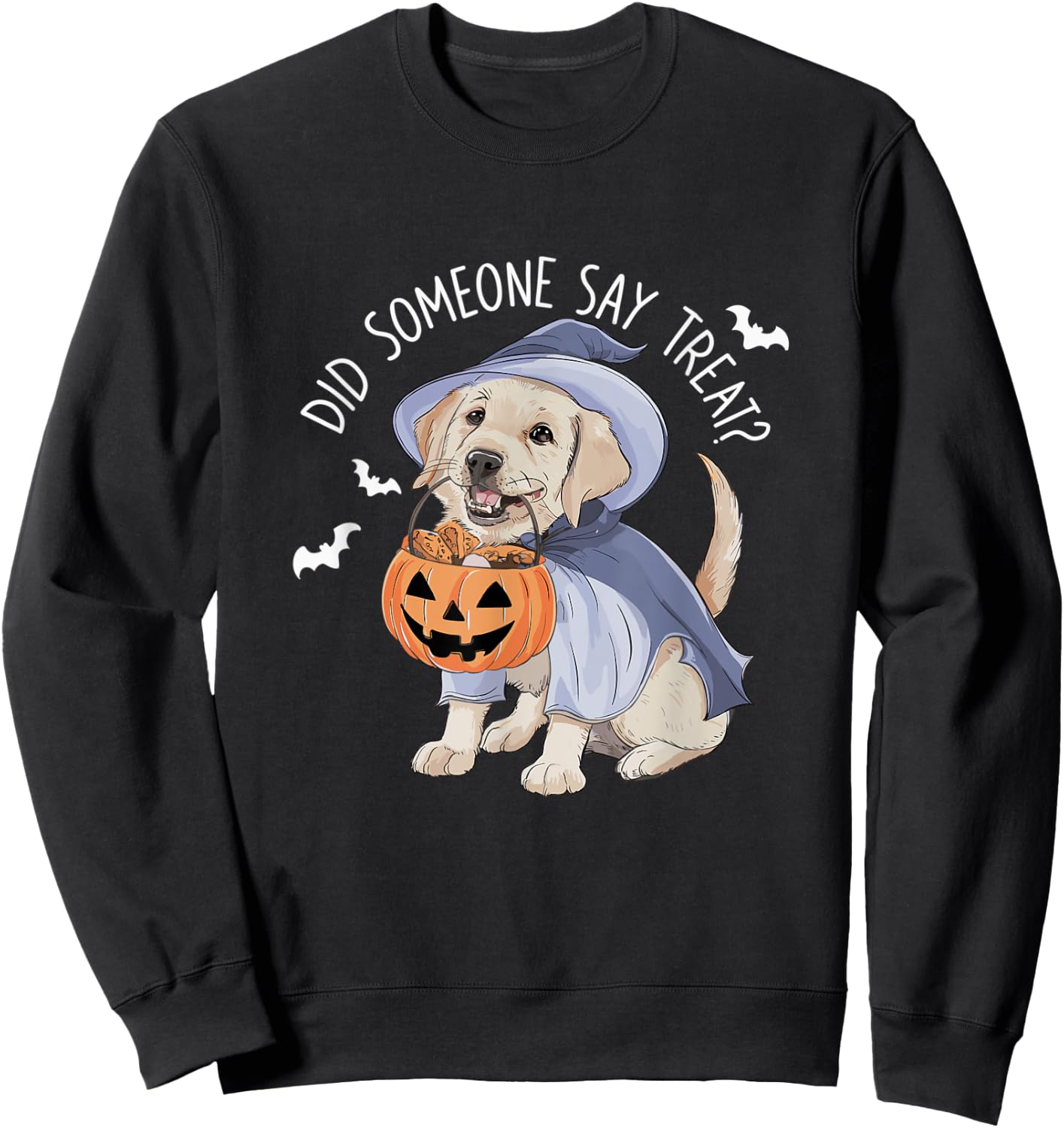 Did Someone Say Treat? Halloween Labrador Dog Men Women Kids Sweatshirt - Sweatshirt | Black