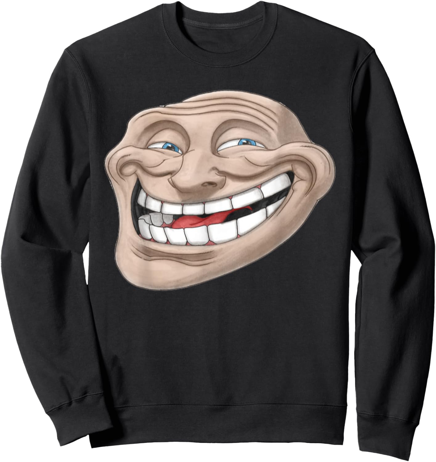 Epic Troll Face | Realistic Design Dank Meme Sweatshirt - Sweatshirt | Black