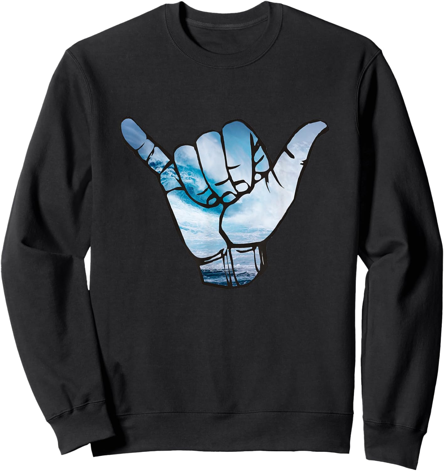 Shaka T Shirt Ocean Surfing Wave Surfer Hawaii Hang Sweatshirt - Sweatshirt | Black
