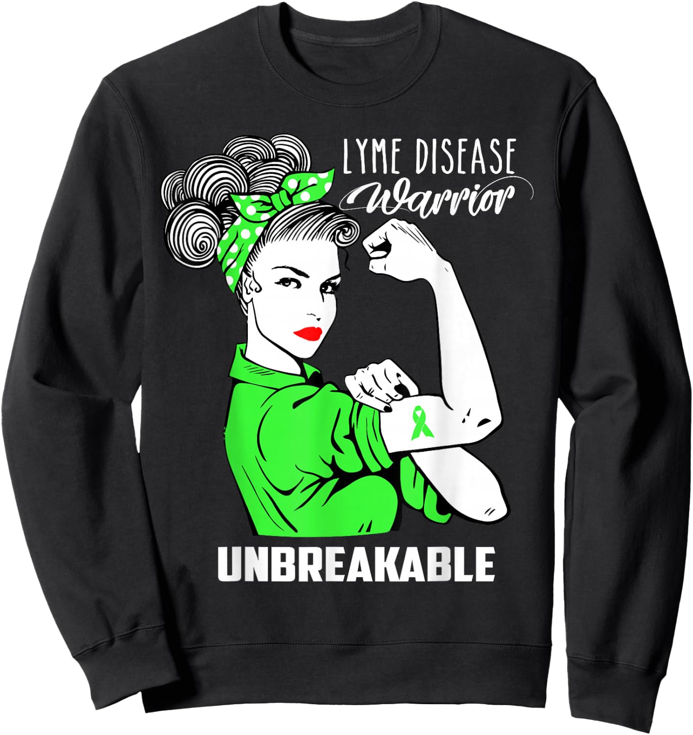 Lyme Disease Warrior Unbreakable Shirt Awareness Gift Sweatshirt - Sweatshirt | Black