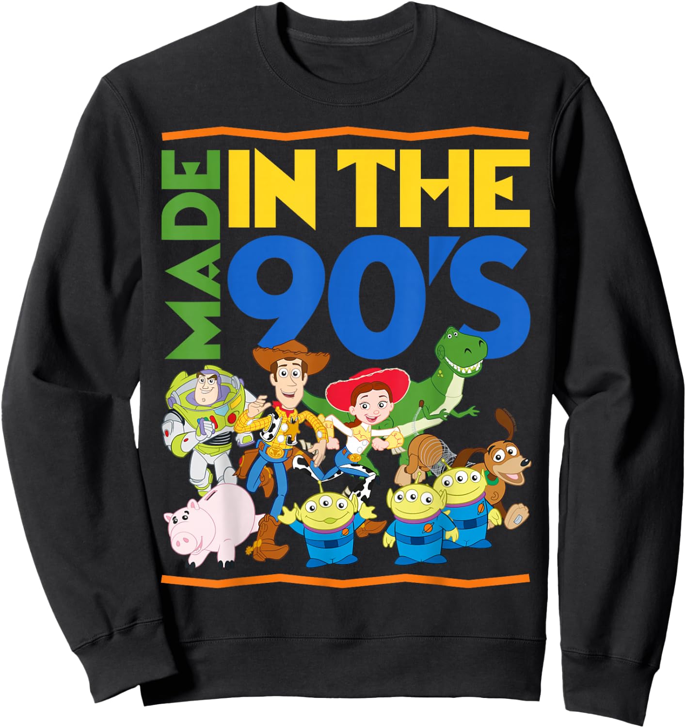 Disney Pixar Toy Story Made in the 90's Retro Group Shot Sweatshirt - Sweatshirt | Black
