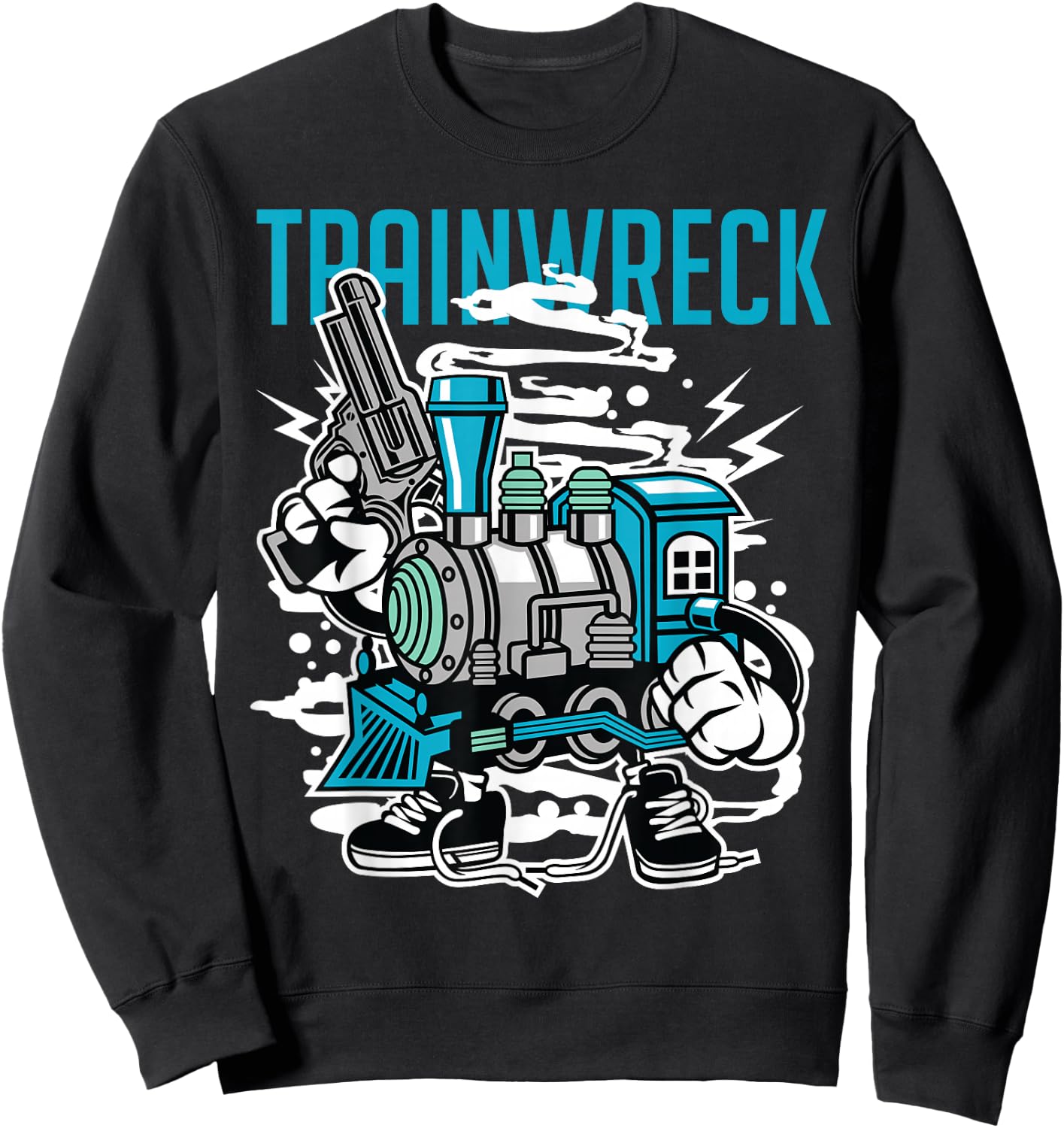 Weed Strain Cartoon Characters, Trainwreck Sweatshirt - Sweatshirt | Black
