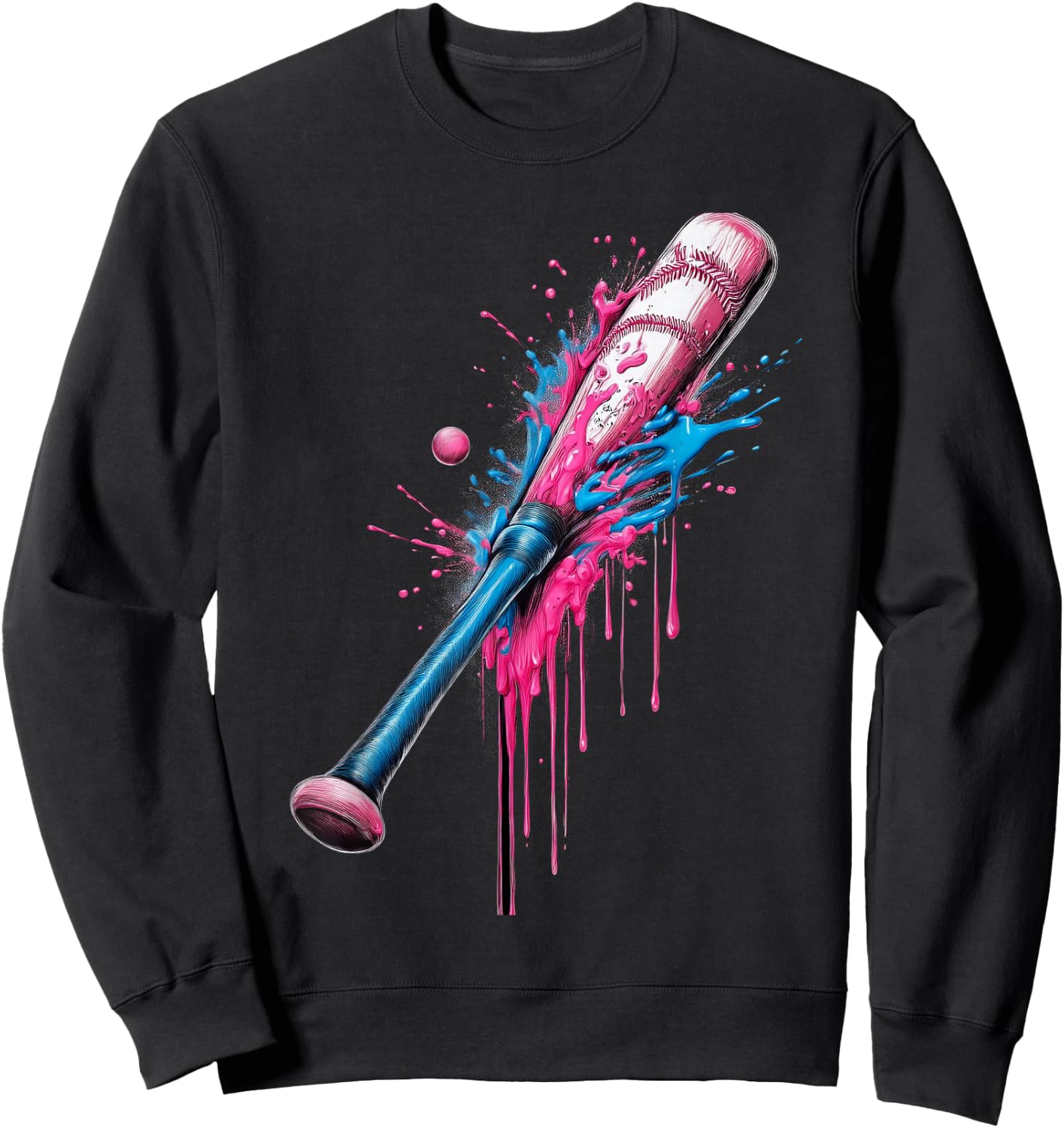 Baseball Bat Dripping Boys Baseball, Baseball Drip For Boys Sweatshirt - Sweatshirt | Black