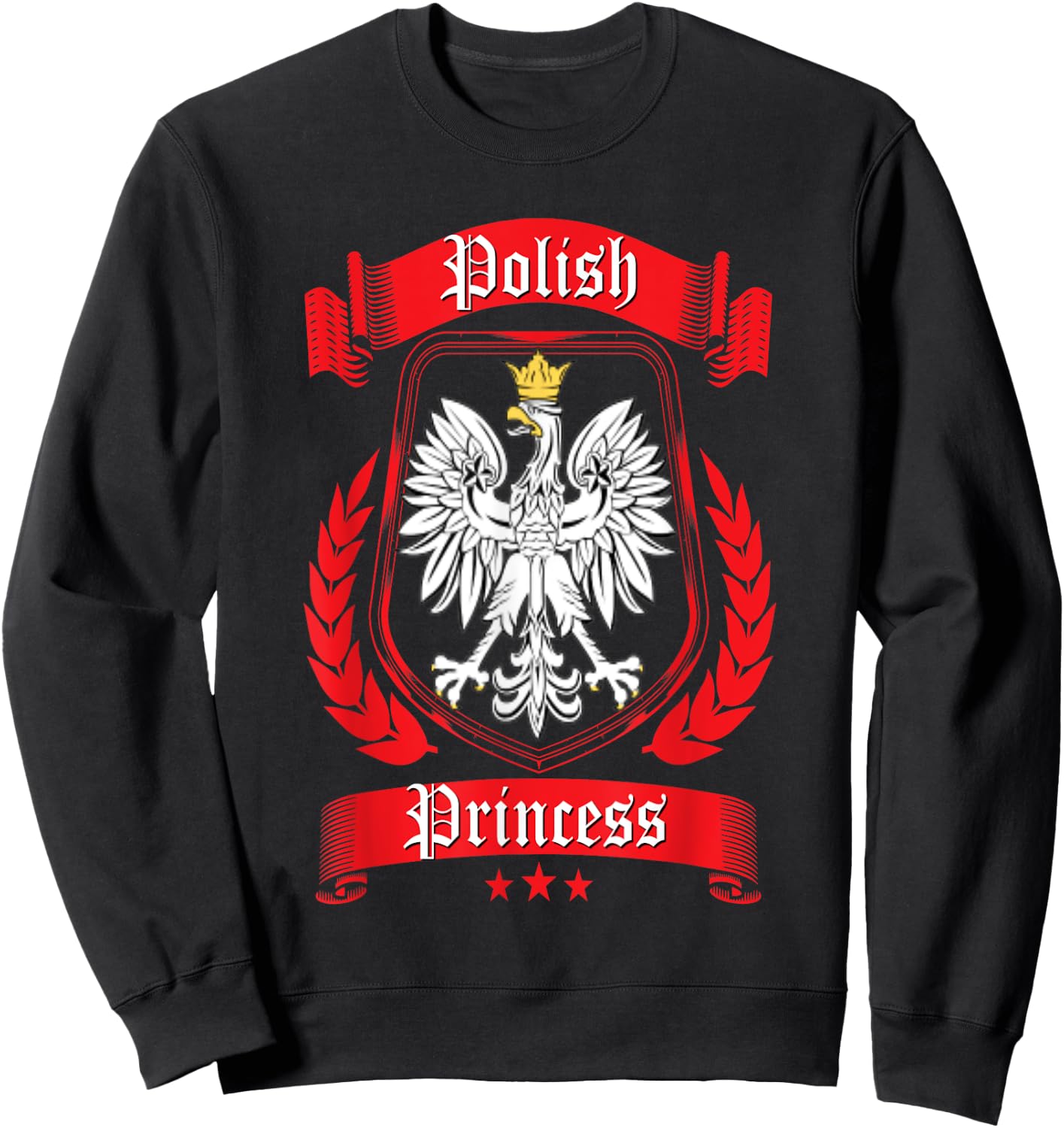 Polish Princess Shirt Dyngus Day Poland Eagle Daughter Girls Sweatshirt - Sweatshirt | Black