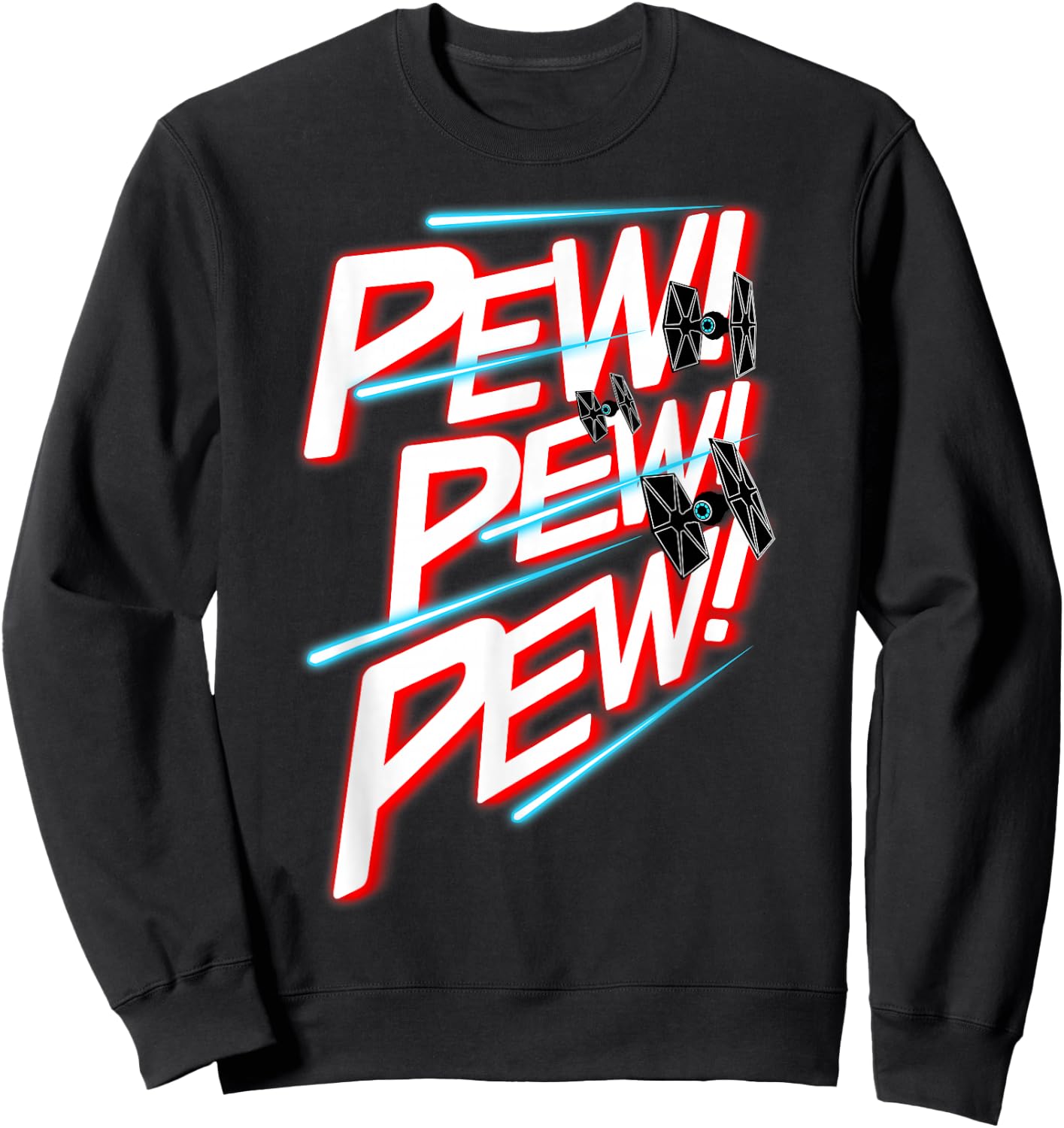 Star Wars TIE Fighter Pew Pew Pew Retro Comic Design Sweatshirt - Sweatshirt | Black