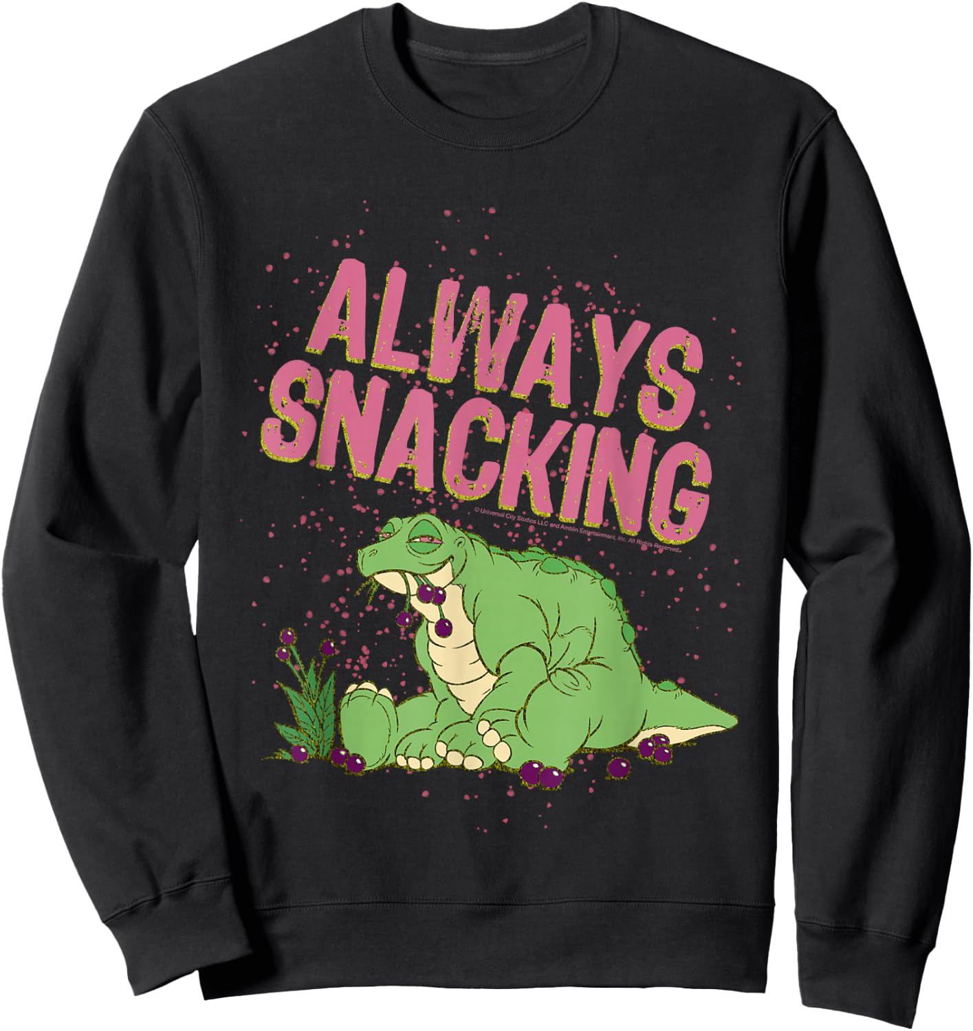 Land Before Time Spike Always Snacking Sweatshirt - Sweatshirt | Black