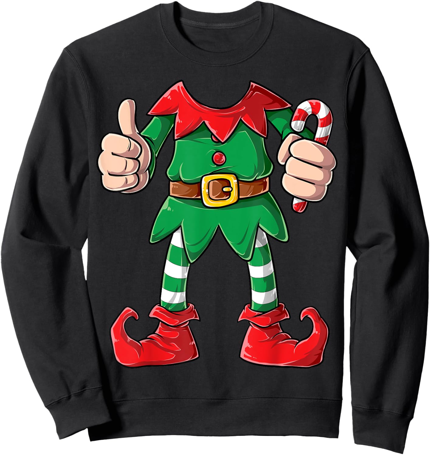 Elf Costume Christmas Elves Boys Girls Funny Xmas Holiday Sweatshirt - Sweatshirt | Black