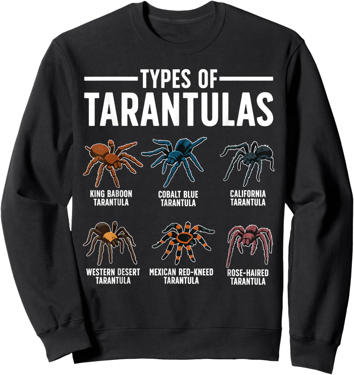 Best Tarantula Art Women Kids Spider Tarantula Lover Sweatshirt - Sweatshirt | Black