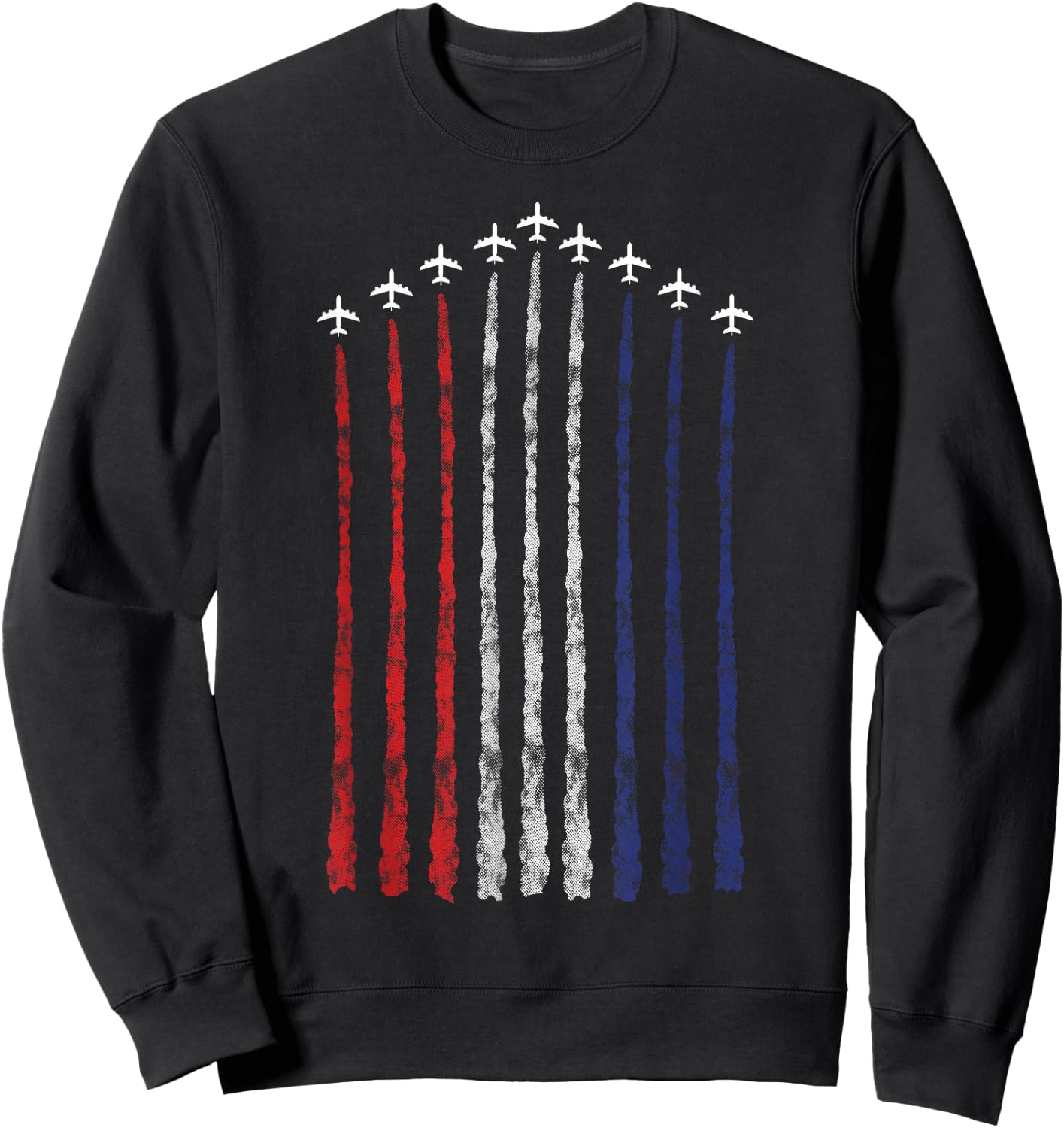 American Flag USA Fighter Jet Con Trail Small Sweatshirt - Sweatshirt | Black