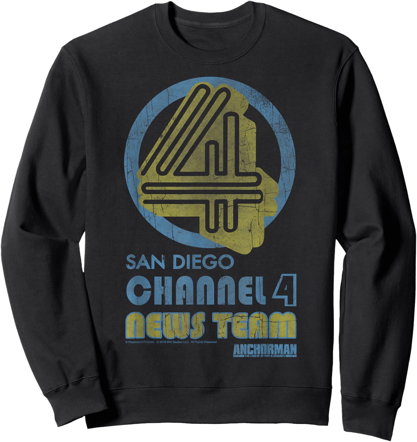 Anchorman San Diego Channel 4 News Team Logo Sweatshirt - Sweatshirt | Black
